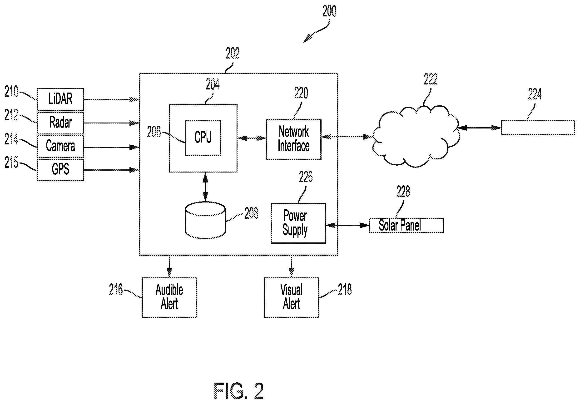 Patent US12562058 Figure 2 – Road-side detection and alert system and method
