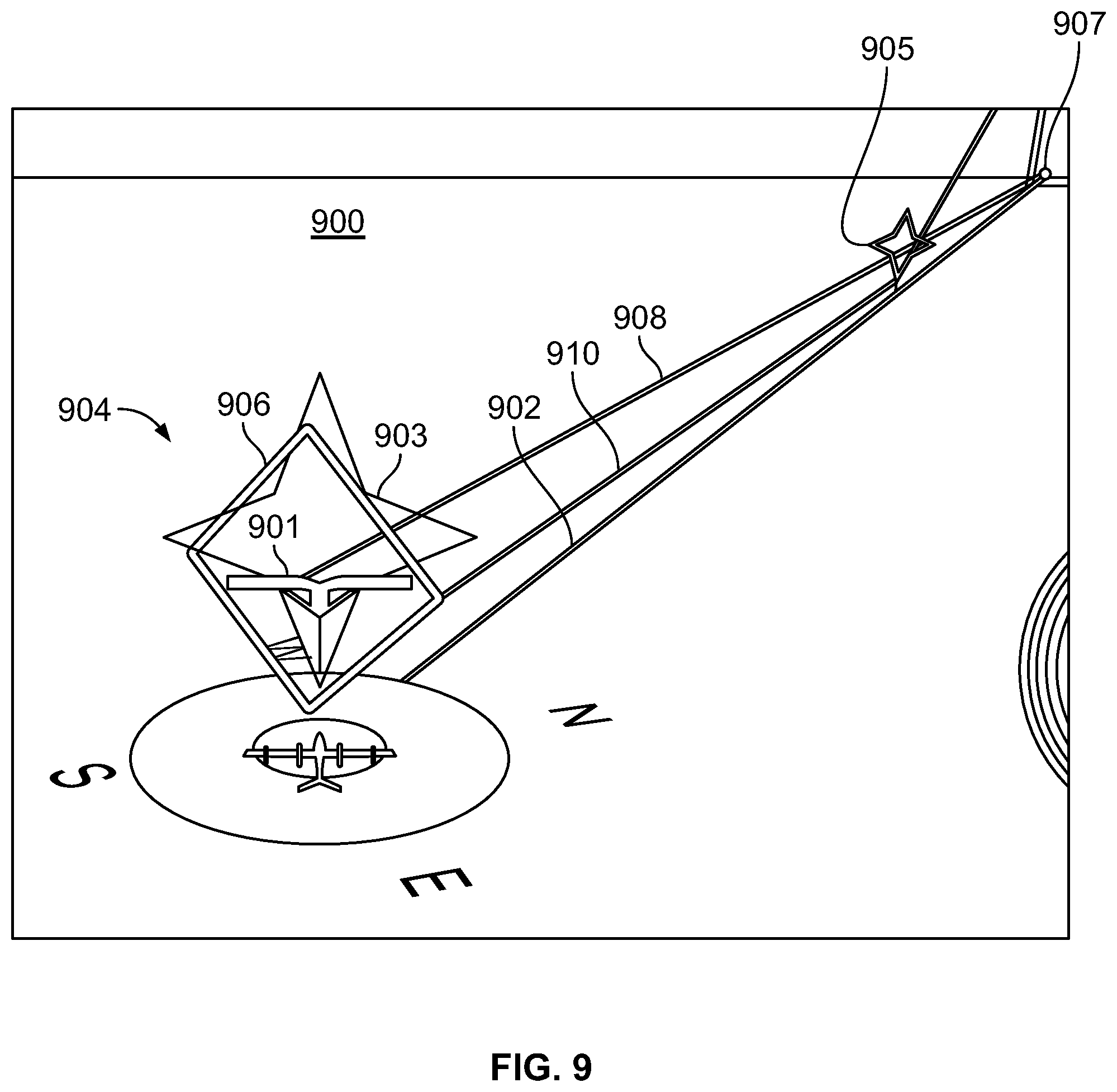Patent US12562068 Figure 12 – System and method for simplified flight direction and way-finding on a primary flight display