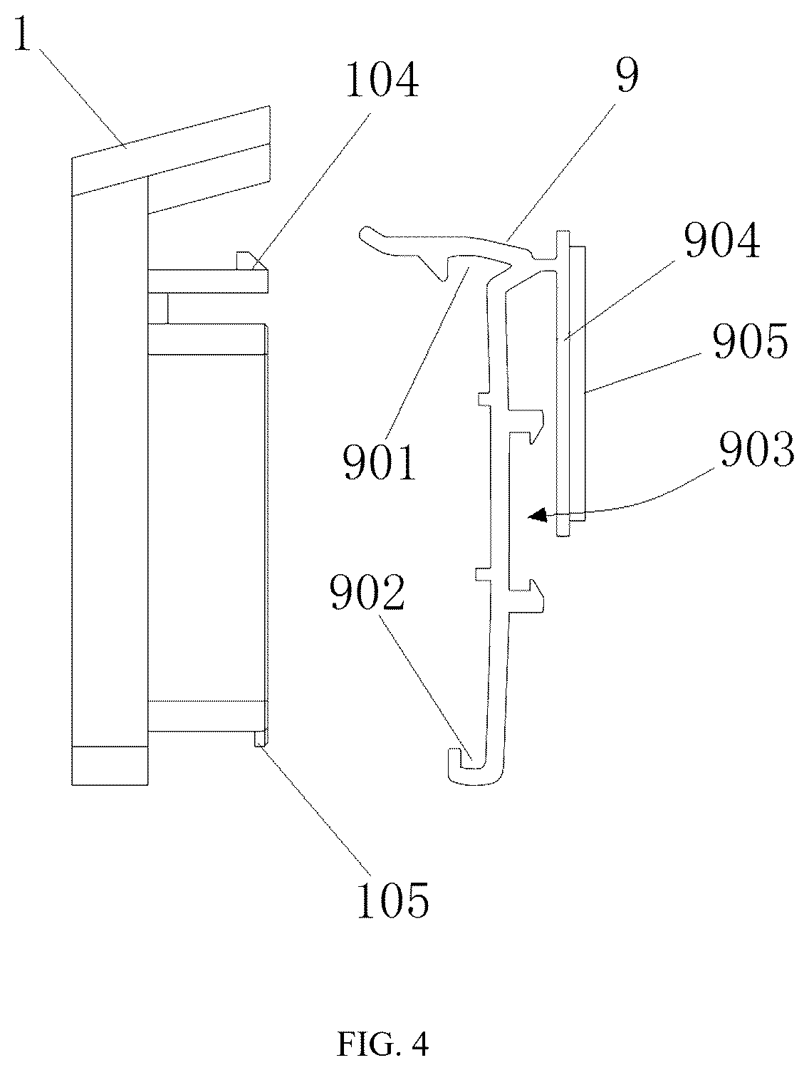 Patent US12562081 Figure 4 – Solar electronic shelf label (amended)