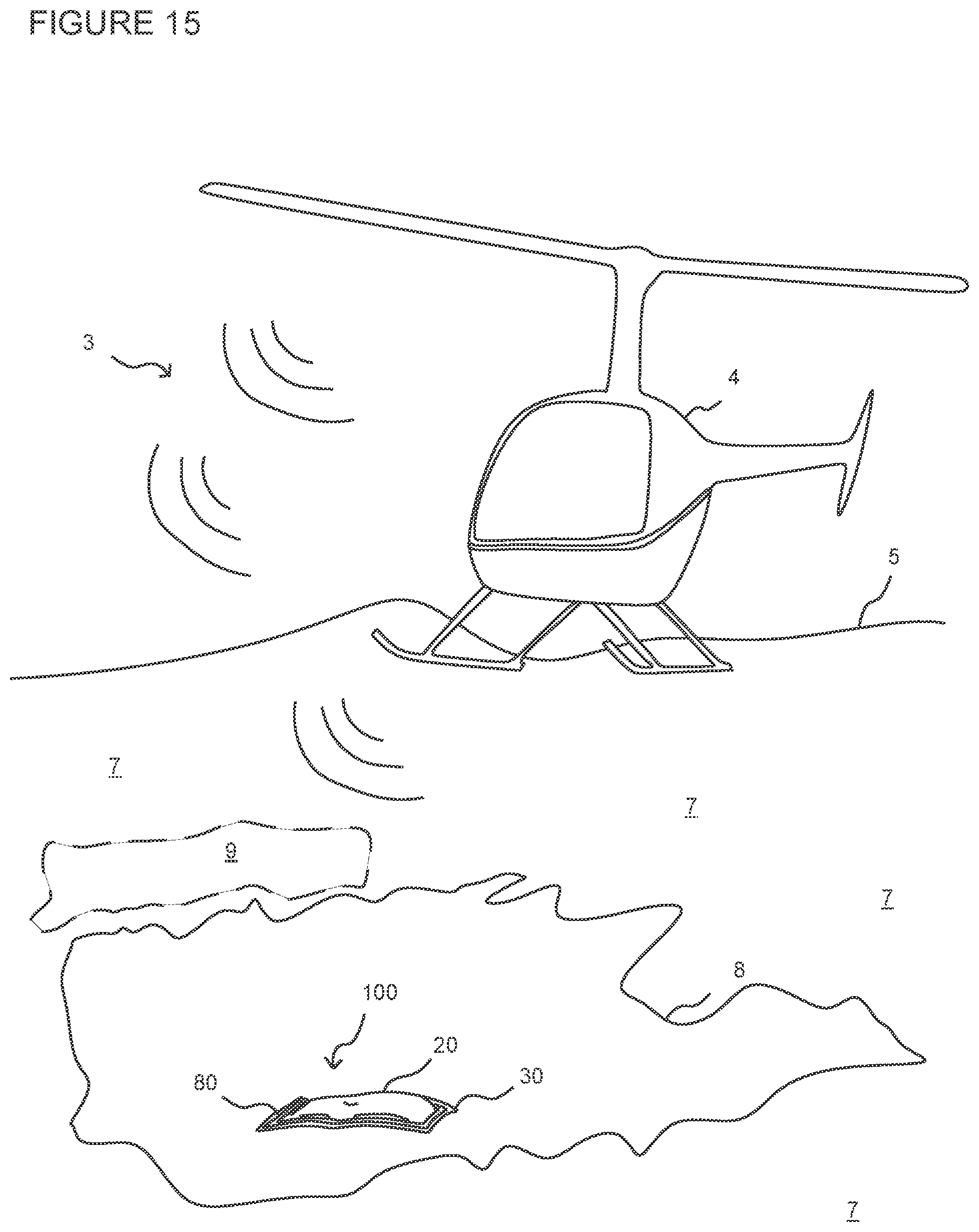 Patent US12562082 Figure 9 – High visibility aerial landing system