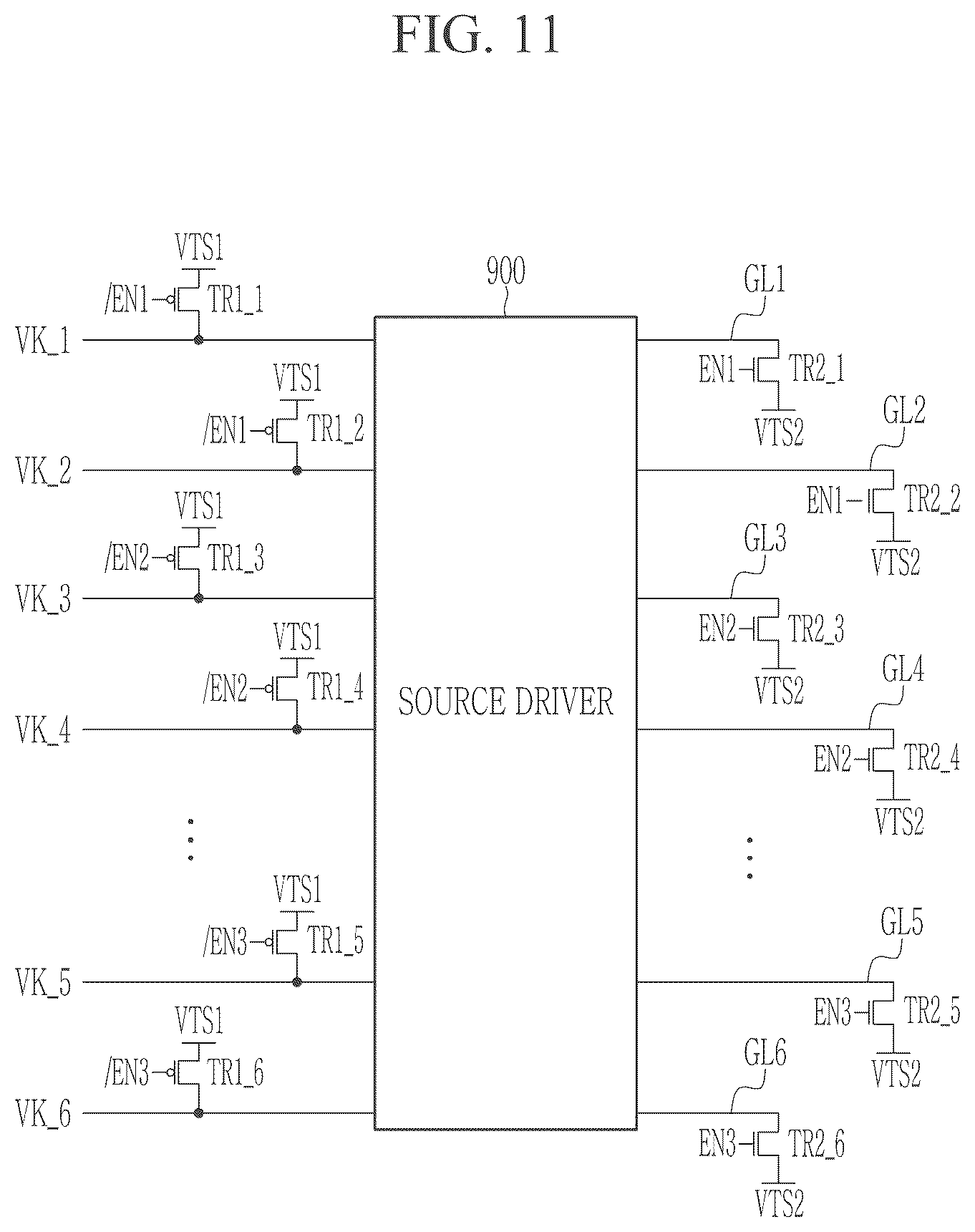 Patent US12562087 Figure 11 – Display driver circuit and defect testing method