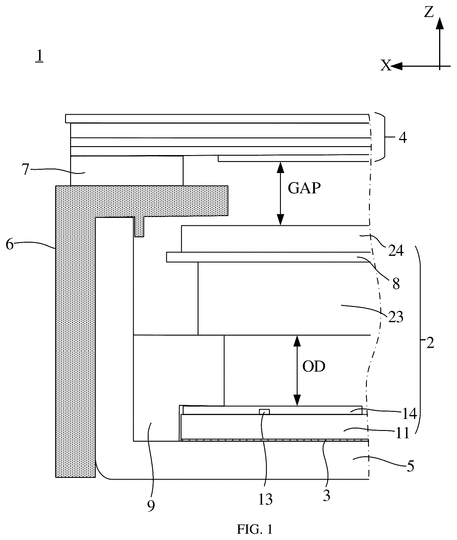 Patent US12562099 Figure 1 – Light emitting module and display device