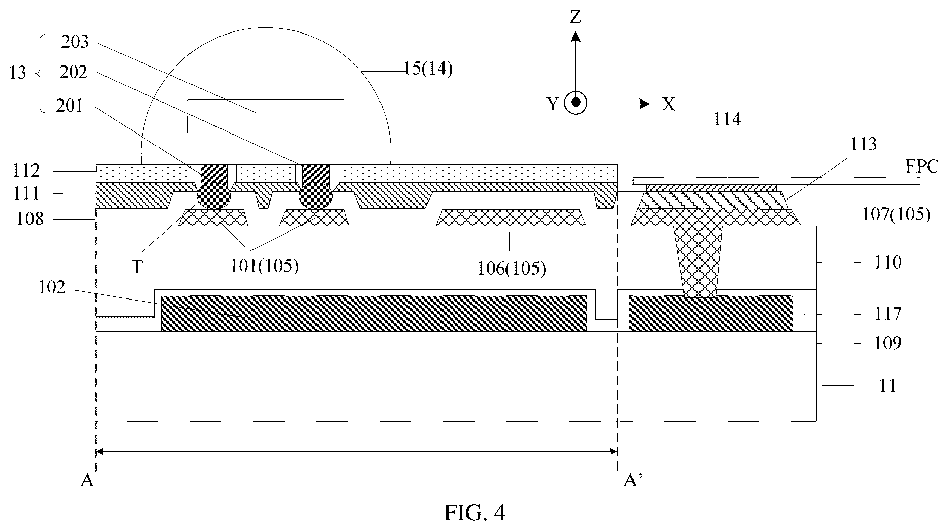 Patent US12562099 Figure 4 – Light emitting module and display device