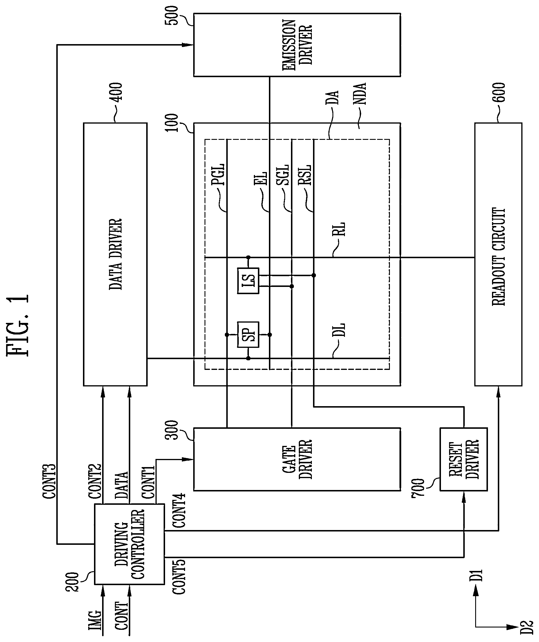 Patent US12562101 Figure 1 – Display device and electronic device including the same