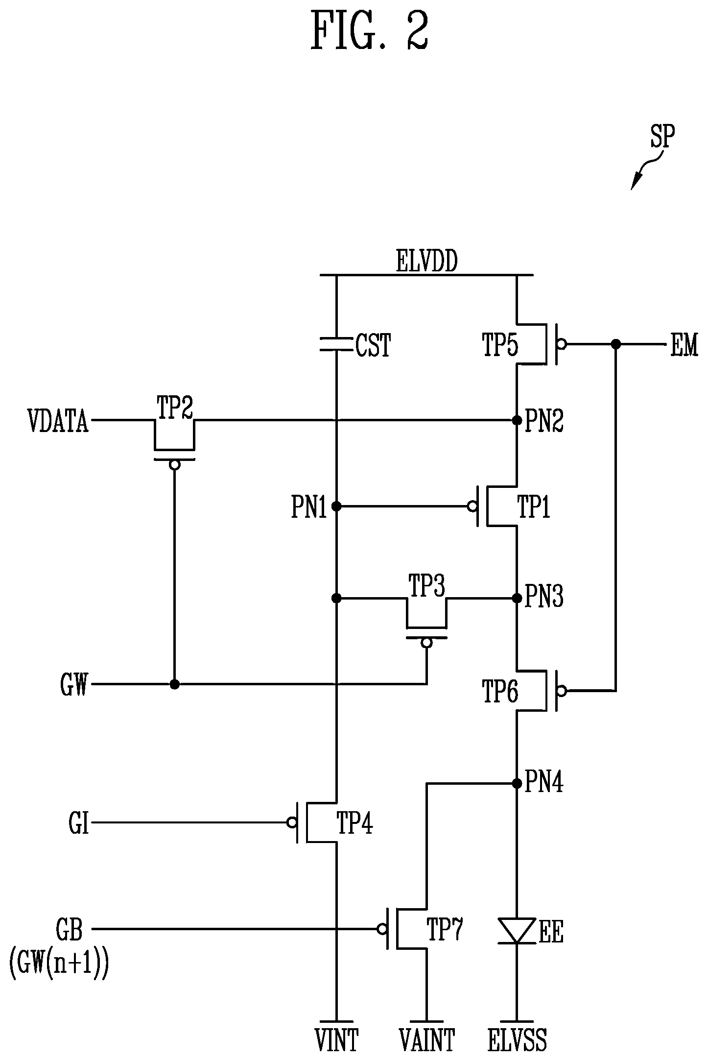 Patent US12562101 Figure 2 – Display device and electronic device including the same