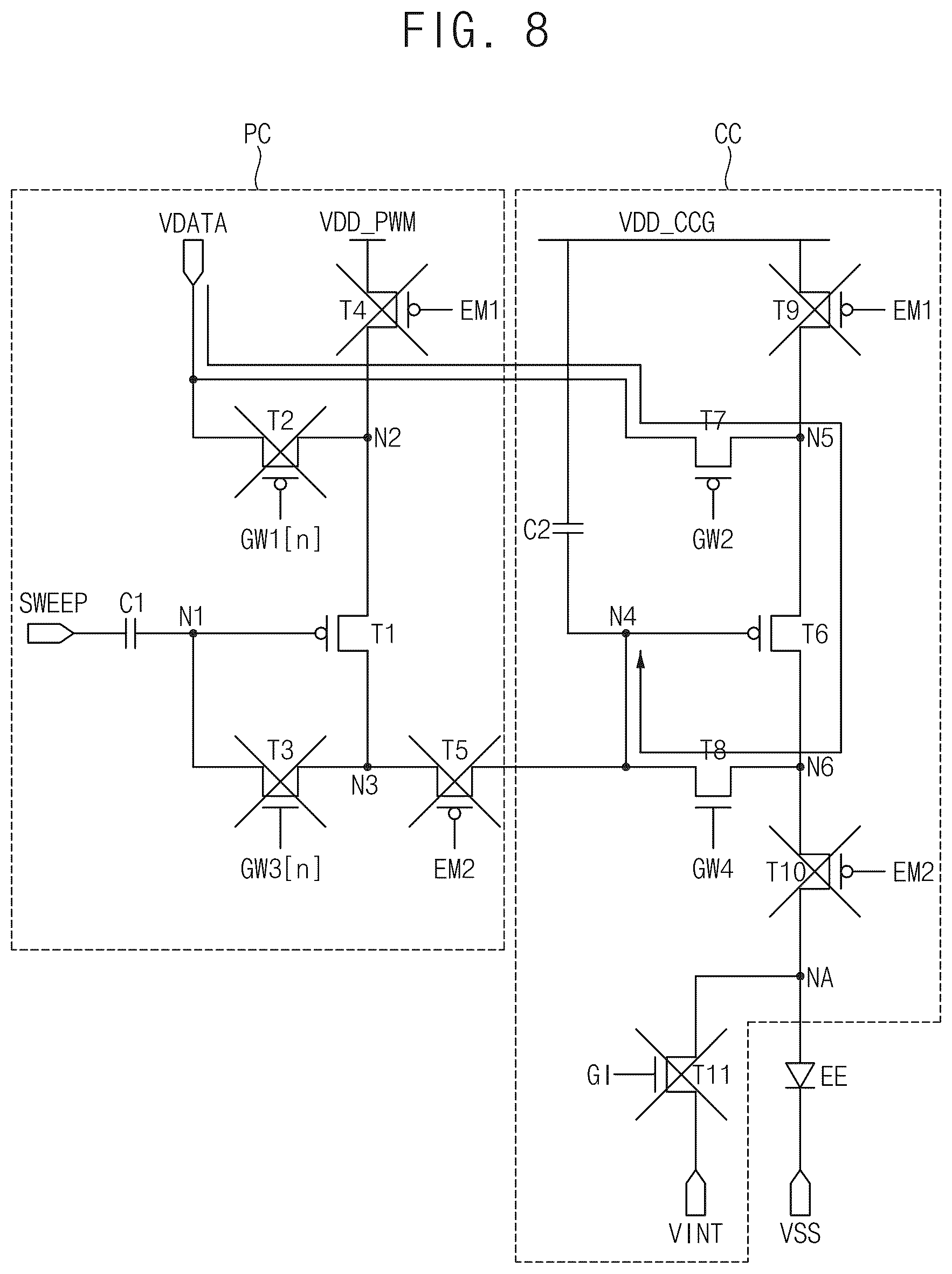 Patent US12562102 Figure 8 – Pixel circuit and display apparatus including the same