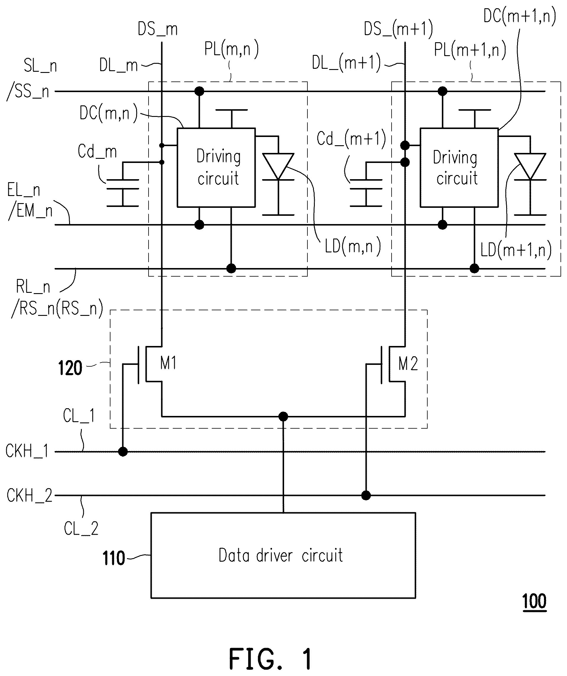 Patent US12562105 Figure 1 – Display device