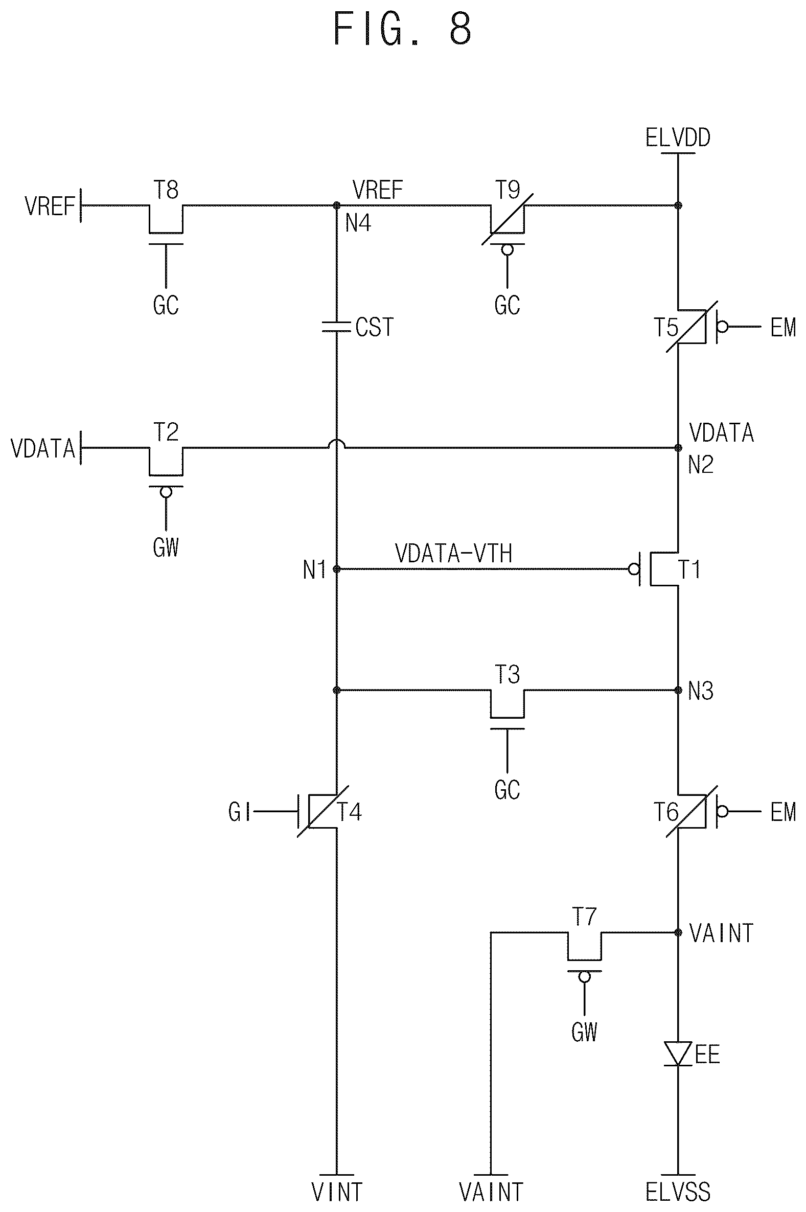 Patent US12562107 Figure 8 – Pixel circuit, display apparatus including the same and electronic apparatus including the same