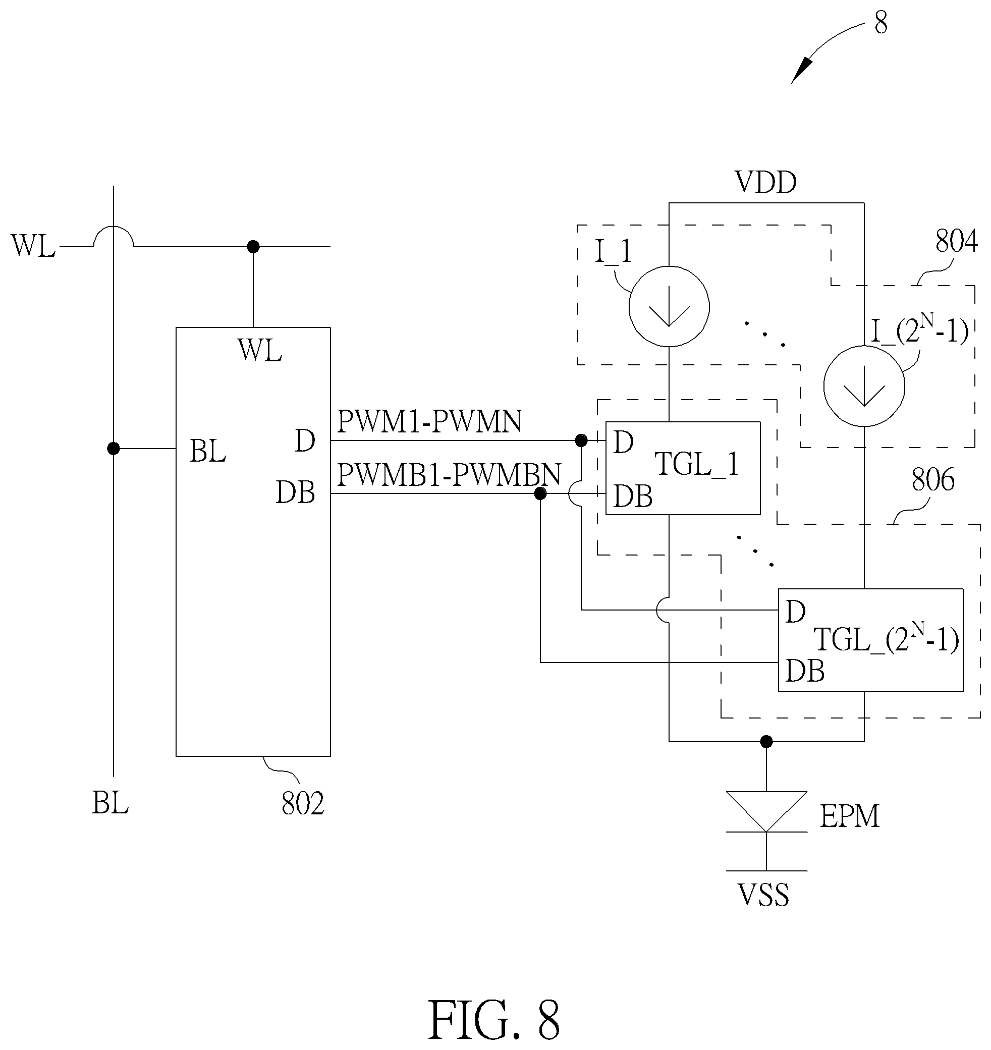 Patent US12562111 Figure 9 – Driving circuit and pixel element