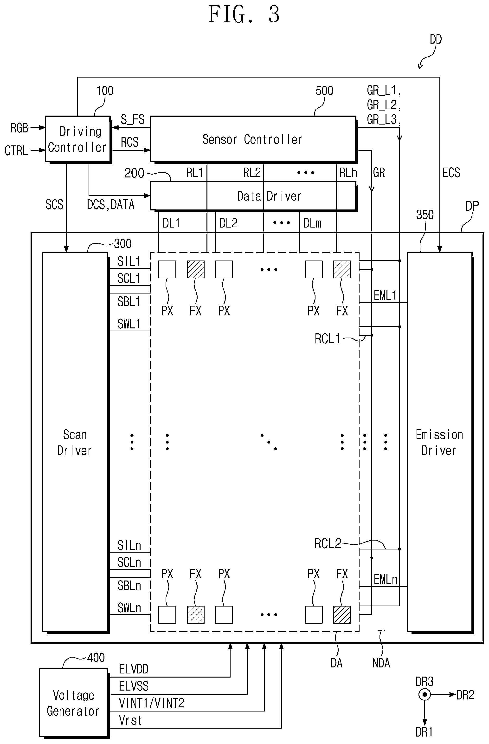 Patent US12562112 Figure 2 – Display device detecting illuminance for each panel position