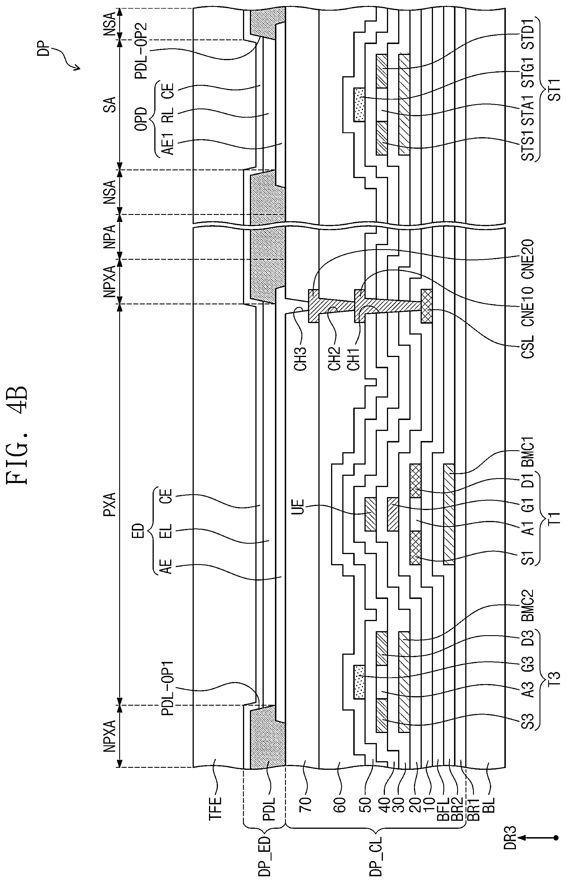 Patent US12562112 Figure 4 – Display device detecting illuminance for each panel position