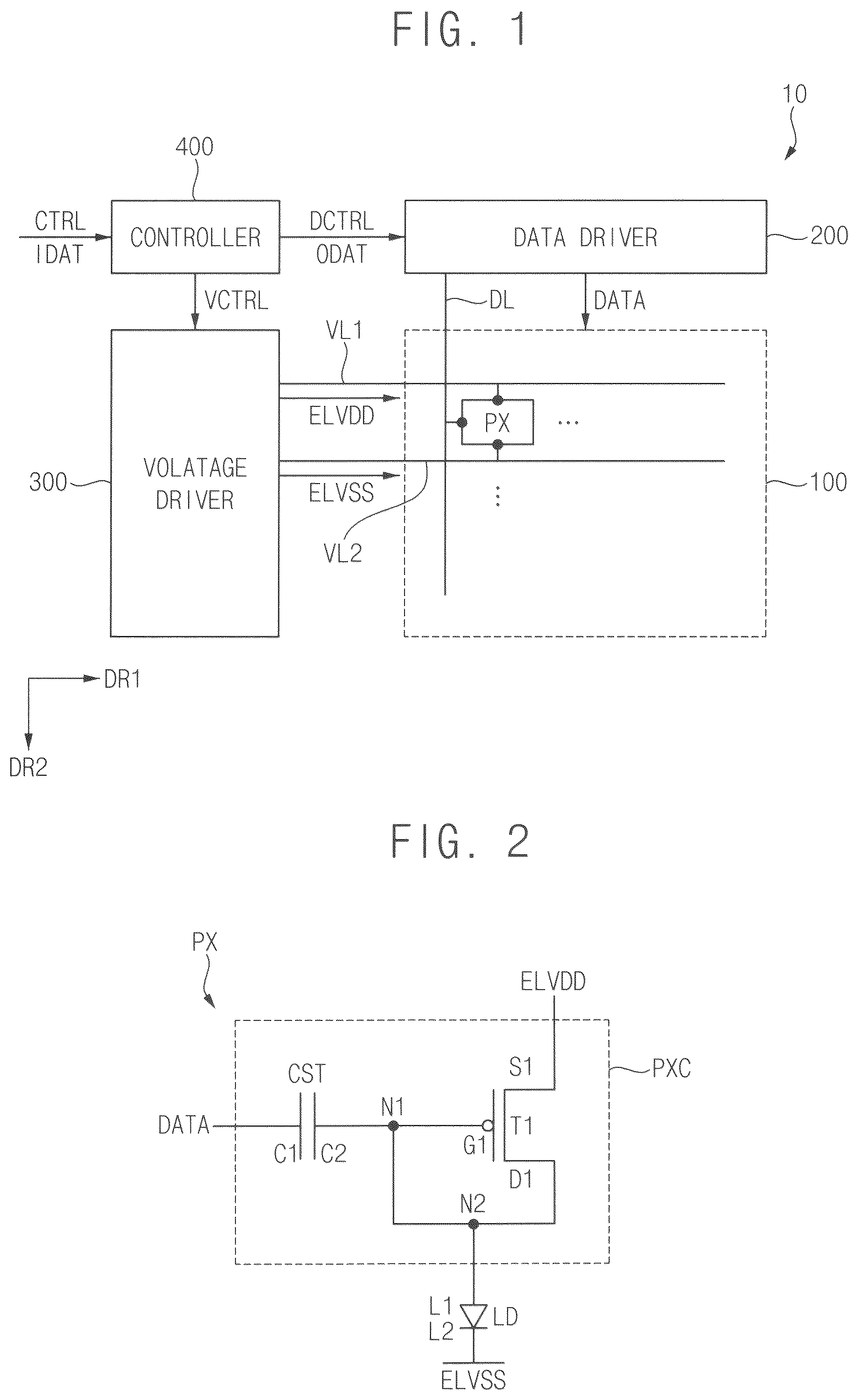 Patent US12562118 Figure 1 – Pixel with gate of driving transistor directly connected to drain and display device including the same