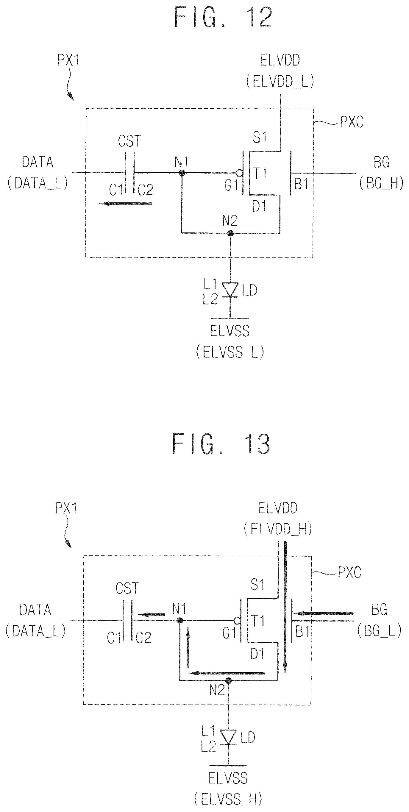 Patent US12562118 Figure 8 – Pixel with gate of driving transistor directly connected to drain and display device including the same