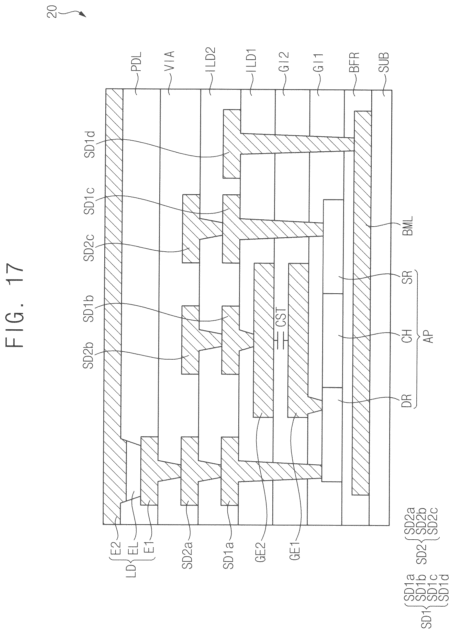 Patent US12562118 Figure 11 – Pixel with gate of driving transistor directly connected to drain and display device including the same