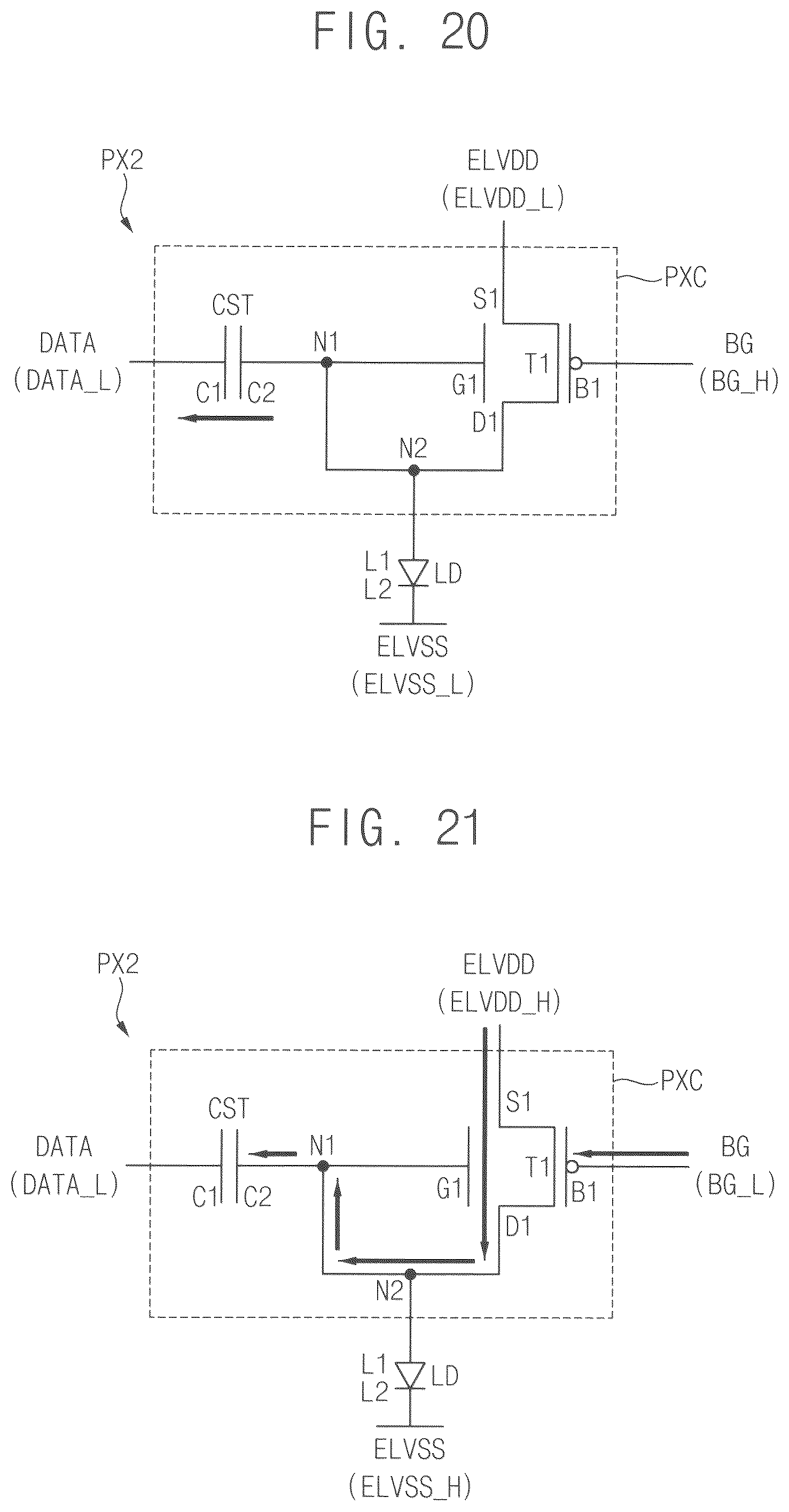 Patent US12562118 Figure 13 – Pixel with gate of driving transistor directly connected to drain and display device including the same