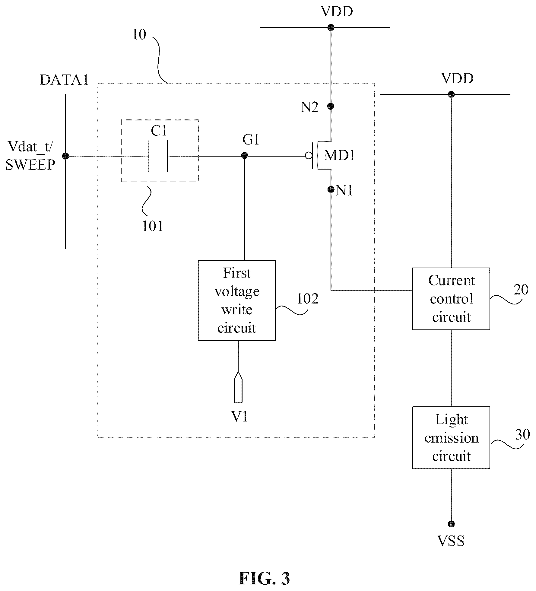 Patent US12562119 Figure 3 – Pixel circuit and driving method thereof, and display device