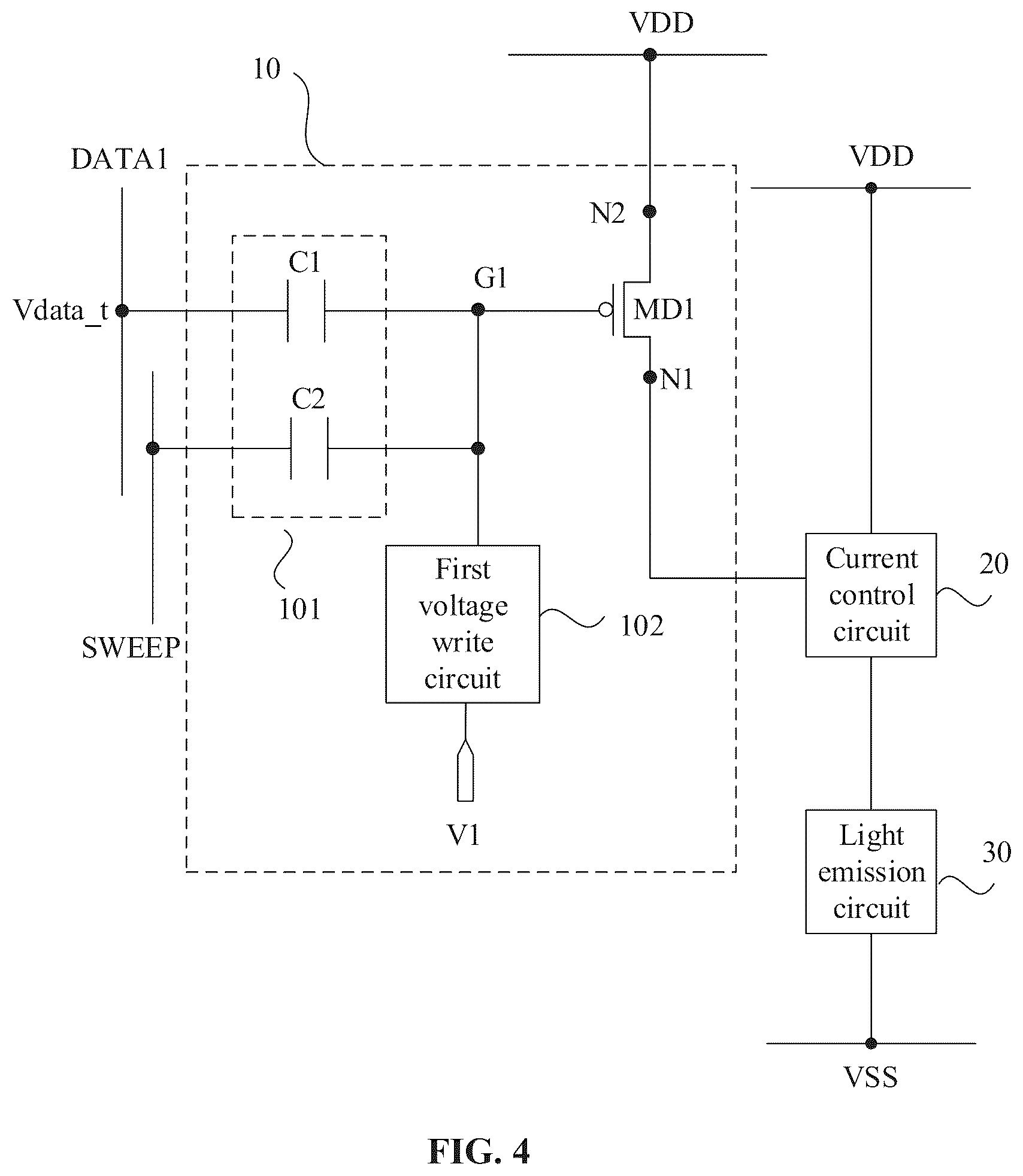 Patent US12562119 Figure 4 – Pixel circuit and driving method thereof, and display device