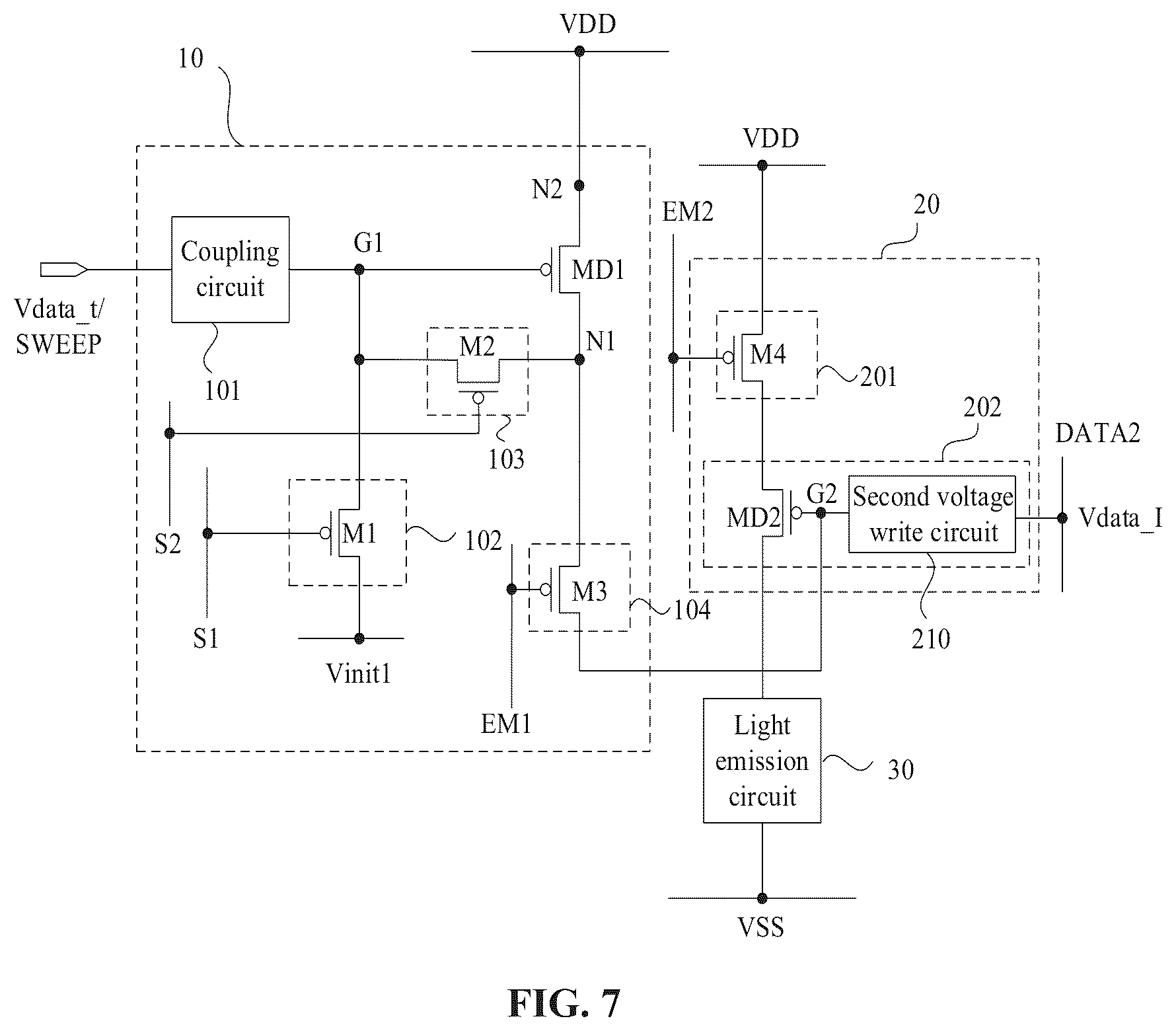 Patent US12562119 Figure 7 – Pixel circuit and driving method thereof, and display device
