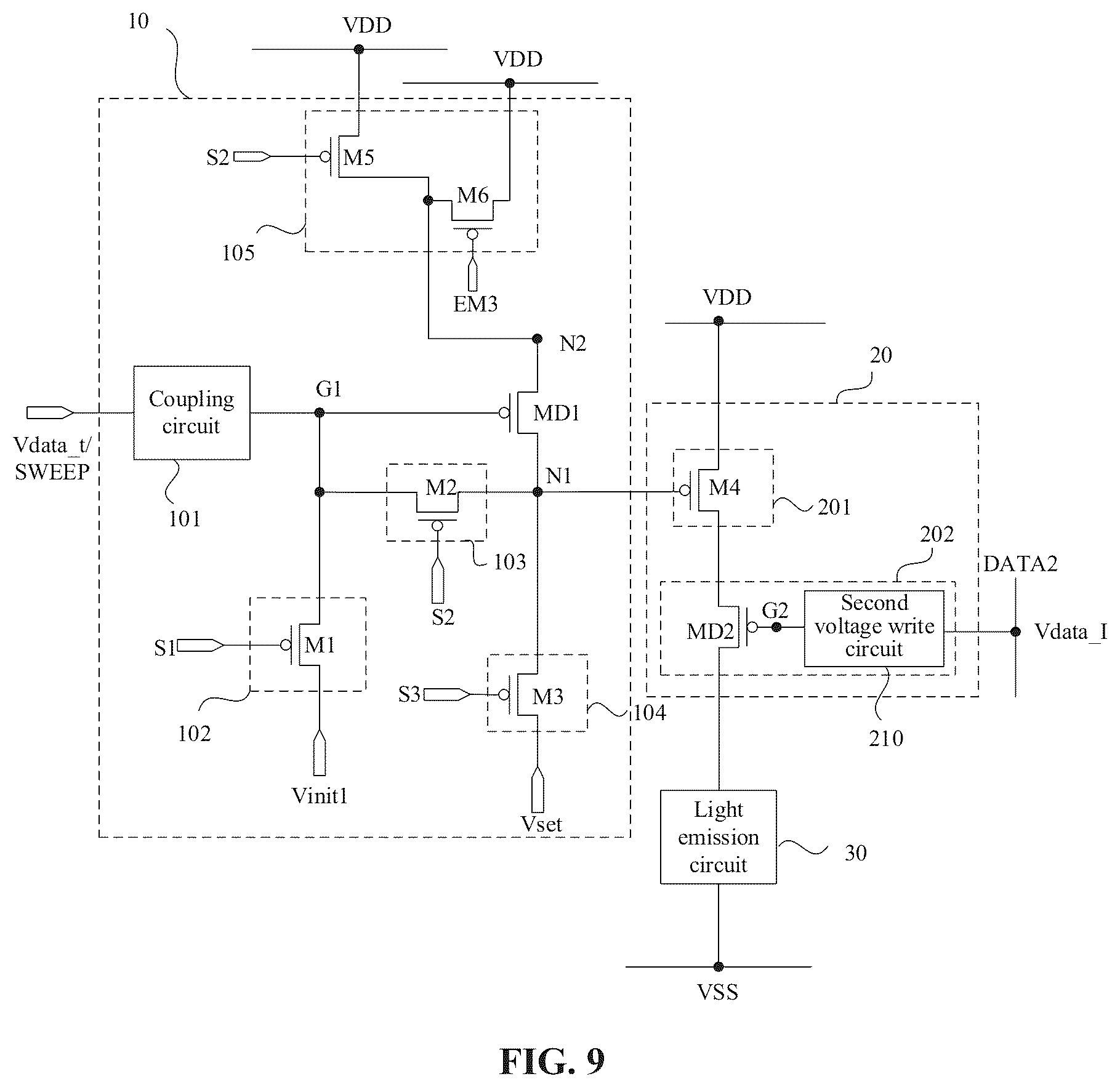 Patent US12562119 Figure 9 – Pixel circuit and driving method thereof, and display device