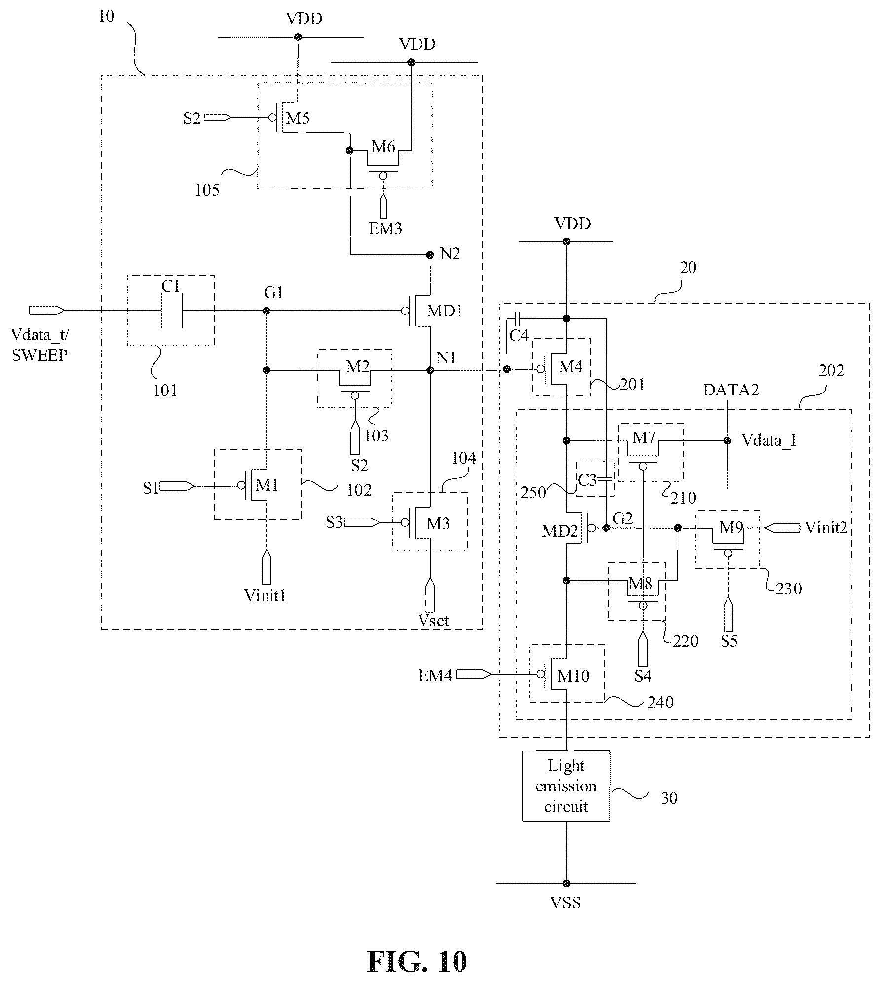 Patent US12562119 Figure 10 – Pixel circuit and driving method thereof, and display device