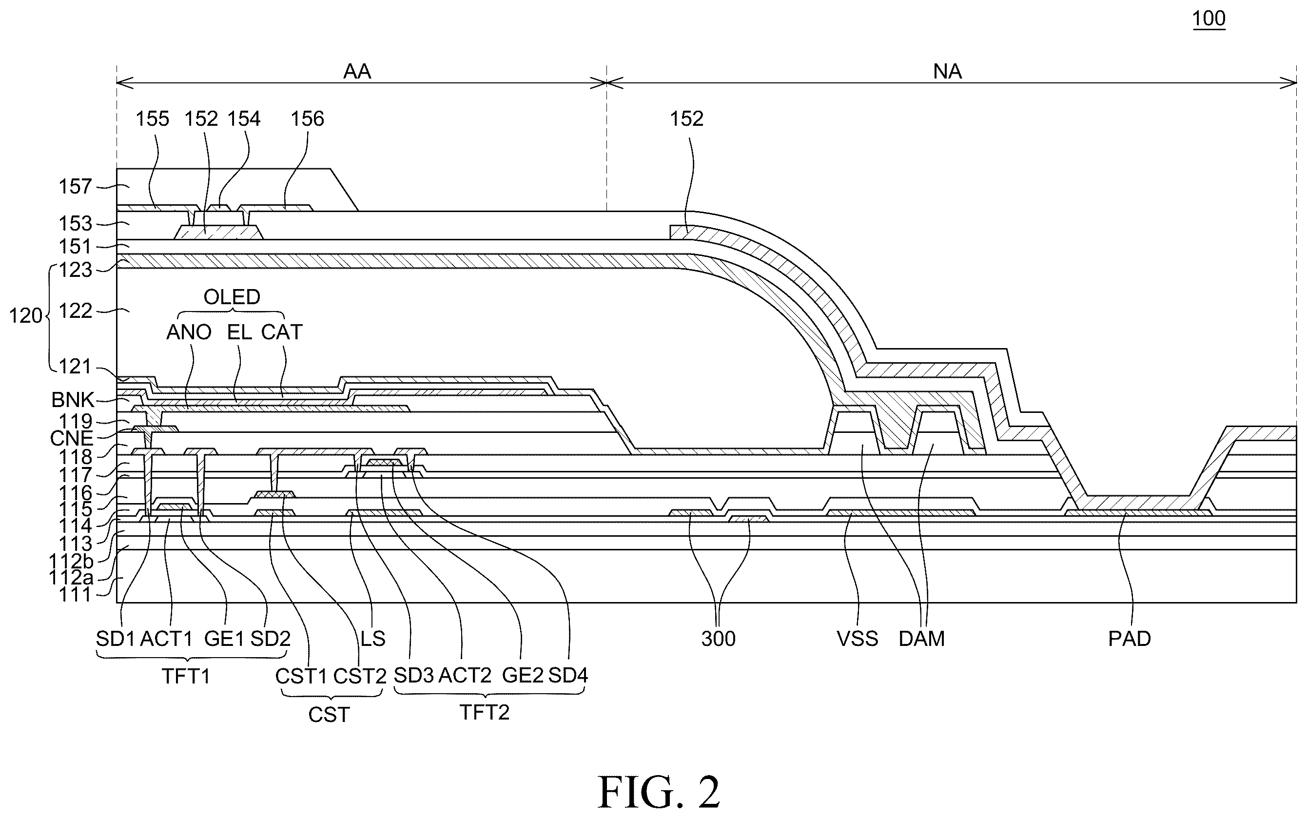 Patent US12562122 Figure 2 – Pixel circuit and display device including the same