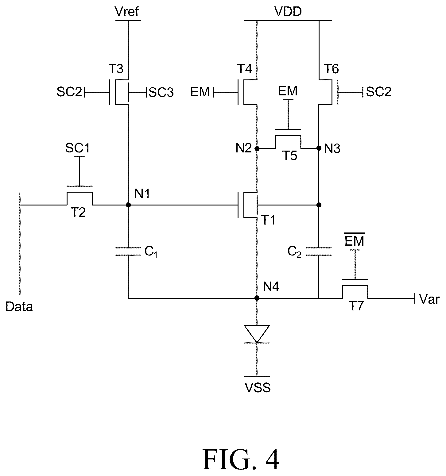 Patent US12562122 Figure 4 – Pixel circuit and display device including the same