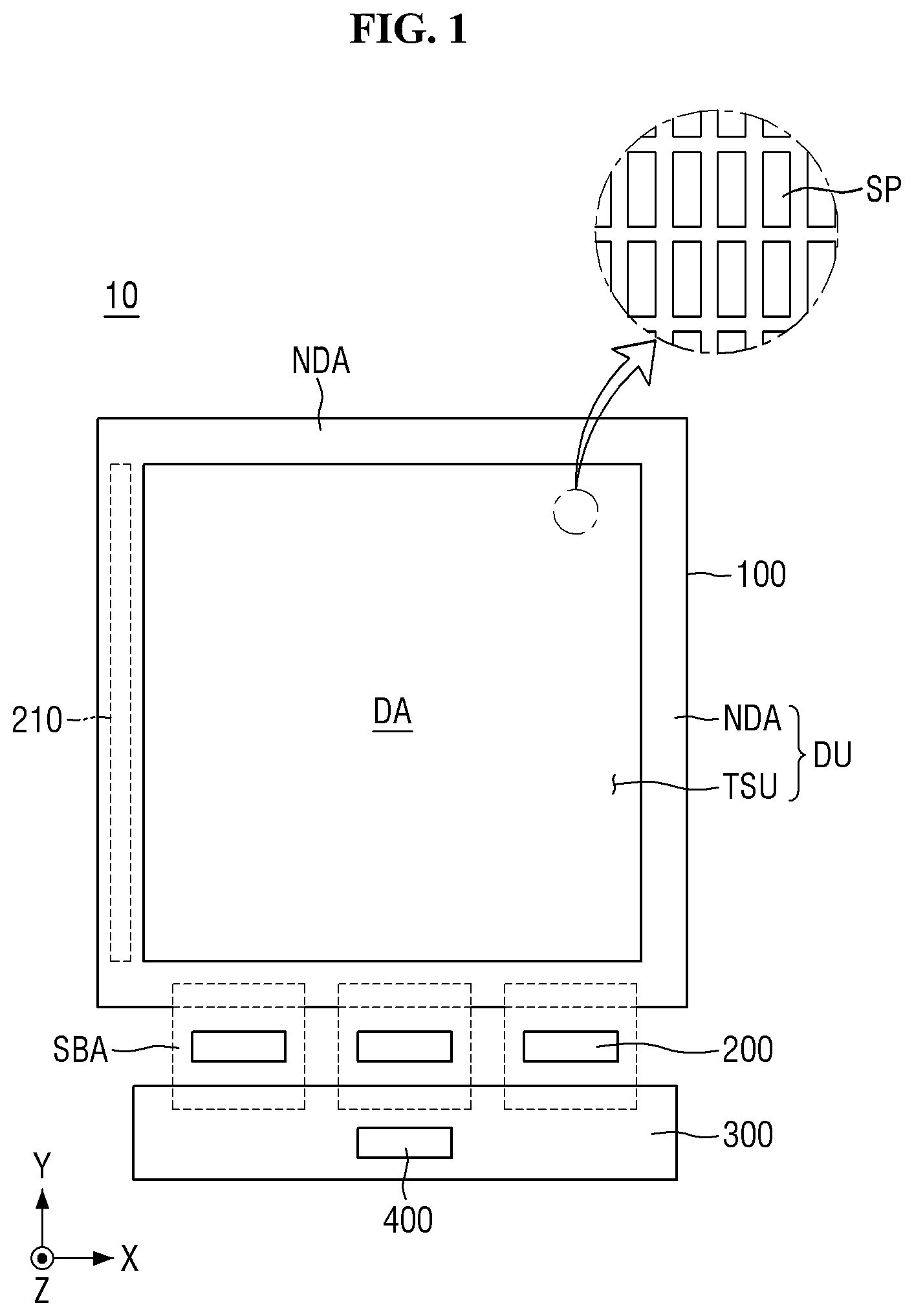 Patent US12562130 Figure 1 – Display device