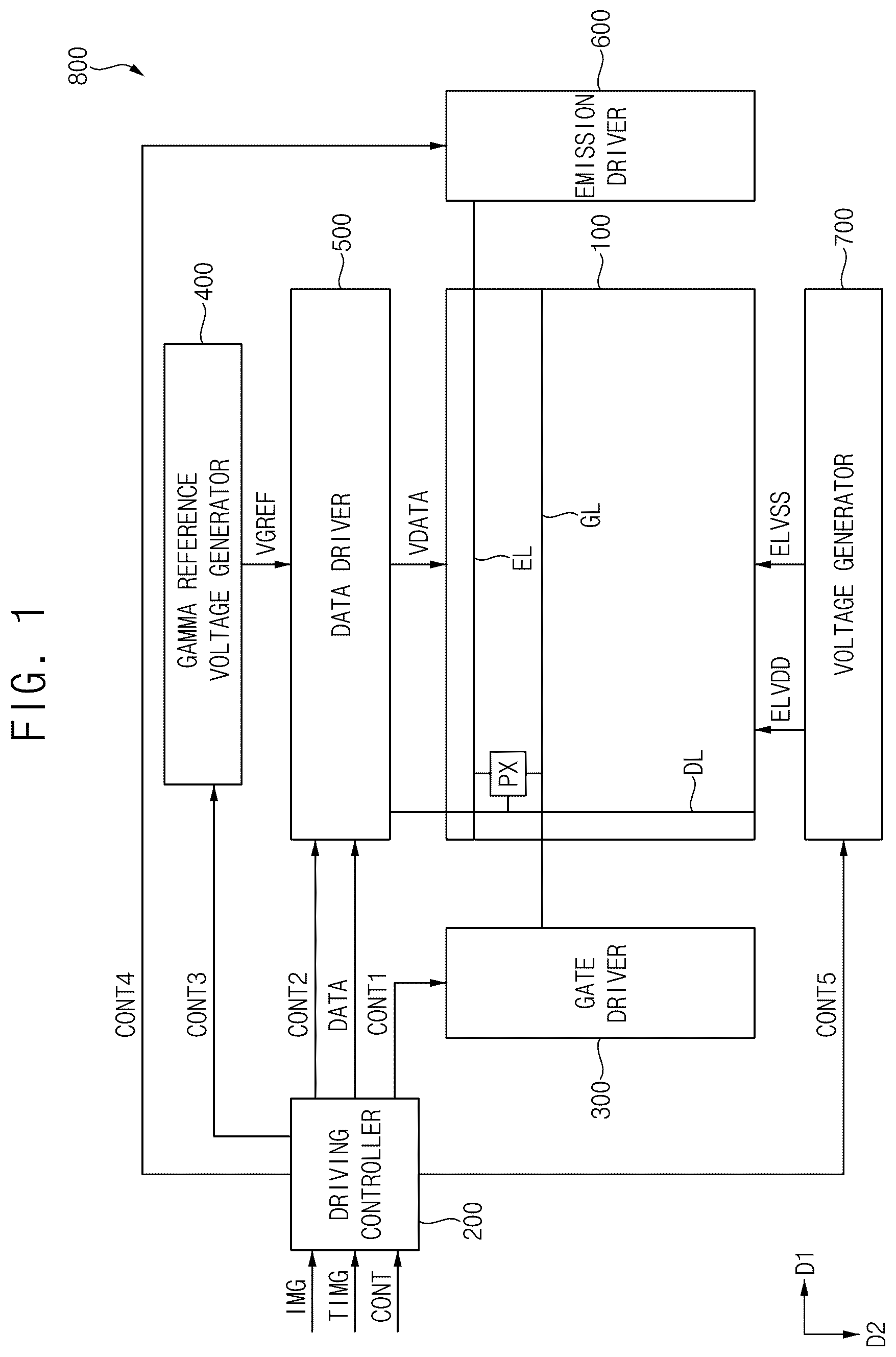 Patent US12562131 Figure 1 – Display device and electronic device including the display device