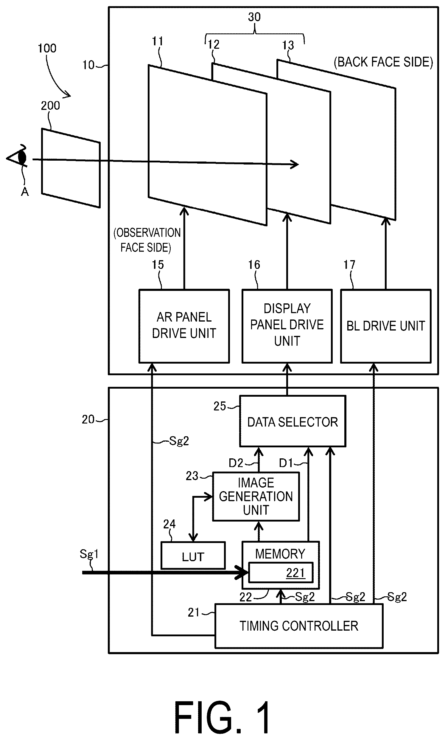 Patent US12562132 Figure 1 – Display device