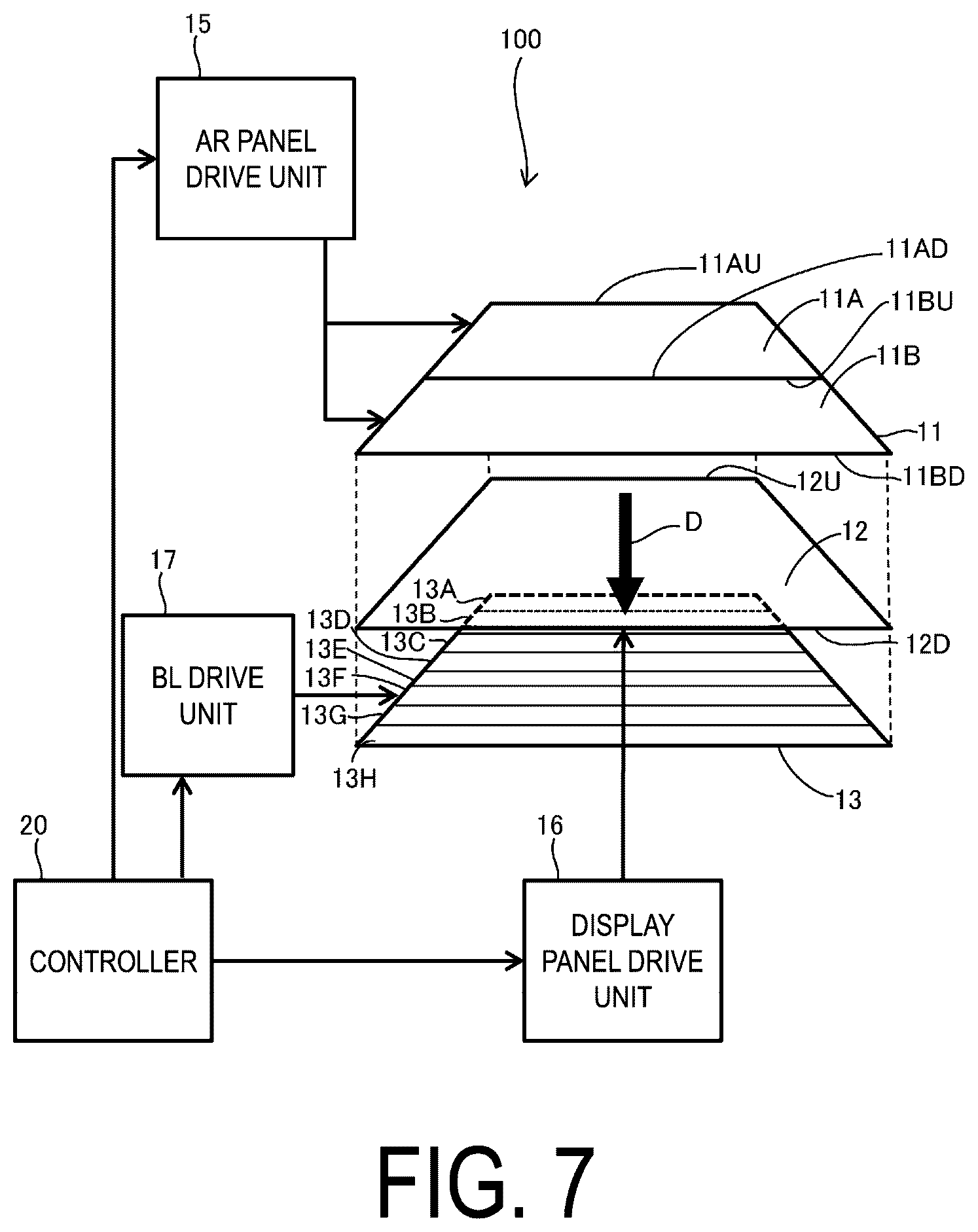 Patent US12562132 Figure 7 – Display device