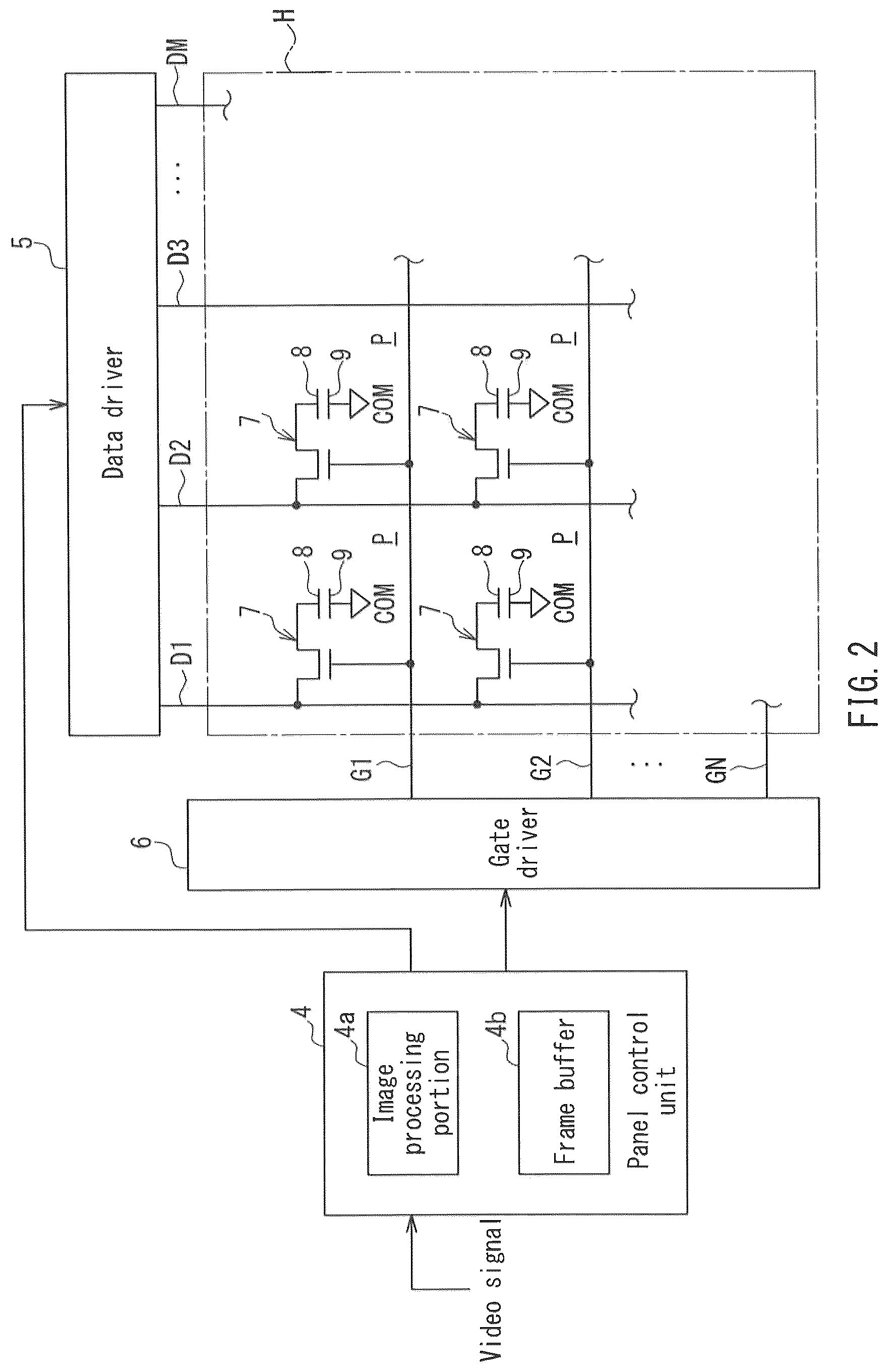 Patent US12562136 Figure 2 – Active matrix substrate and display device
