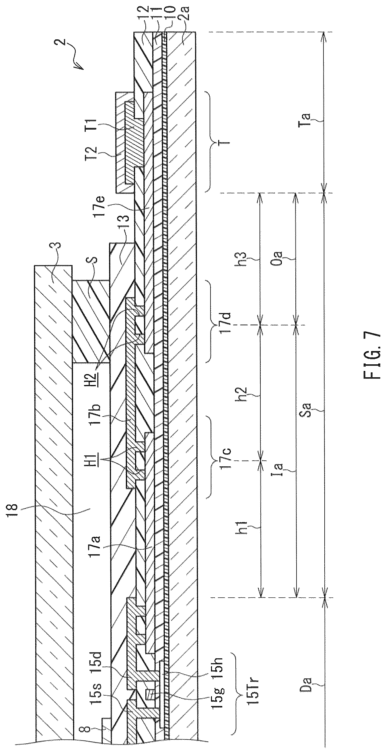 Patent US12562136 Figure 7 – Active matrix substrate and display device