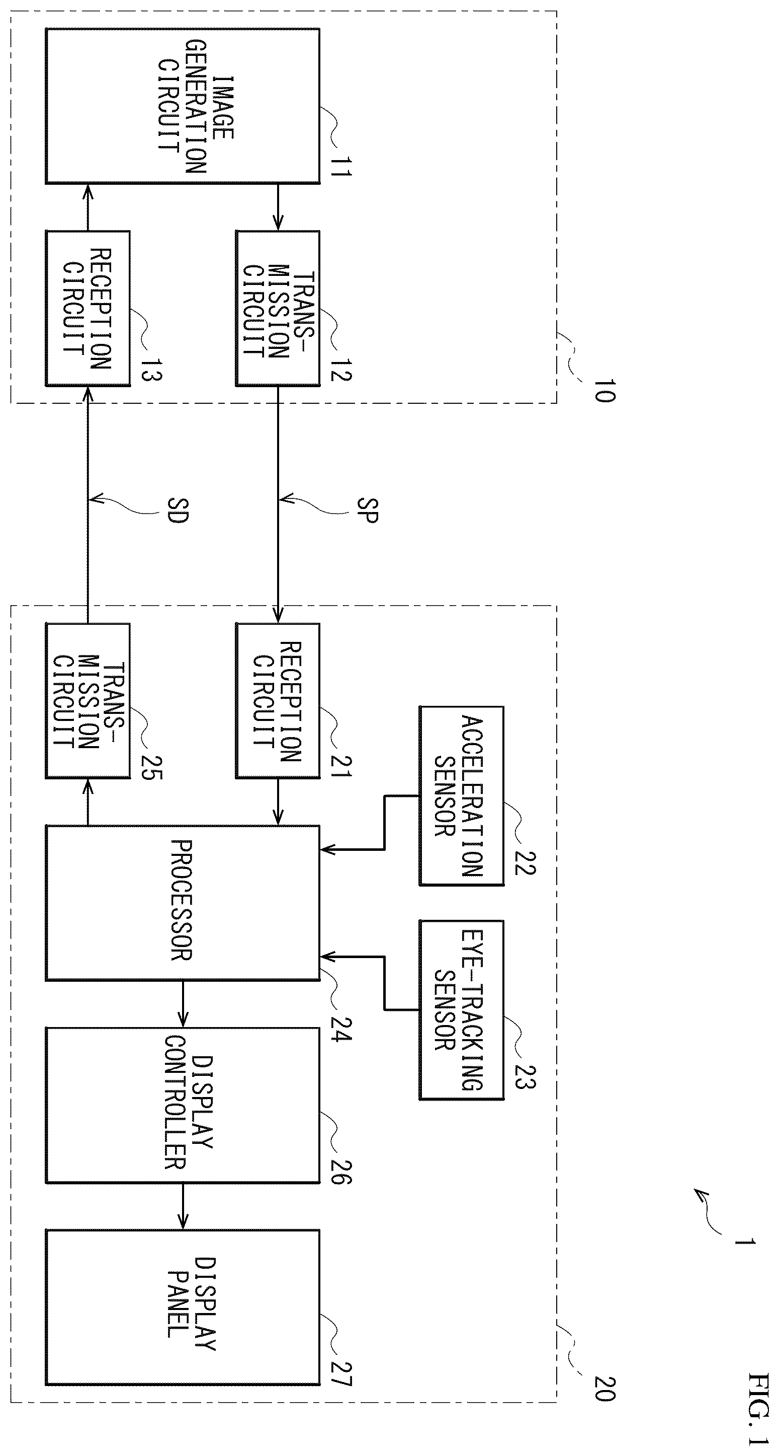 Patent US12562141 Figure 1 – Display device, display system, and display driving method