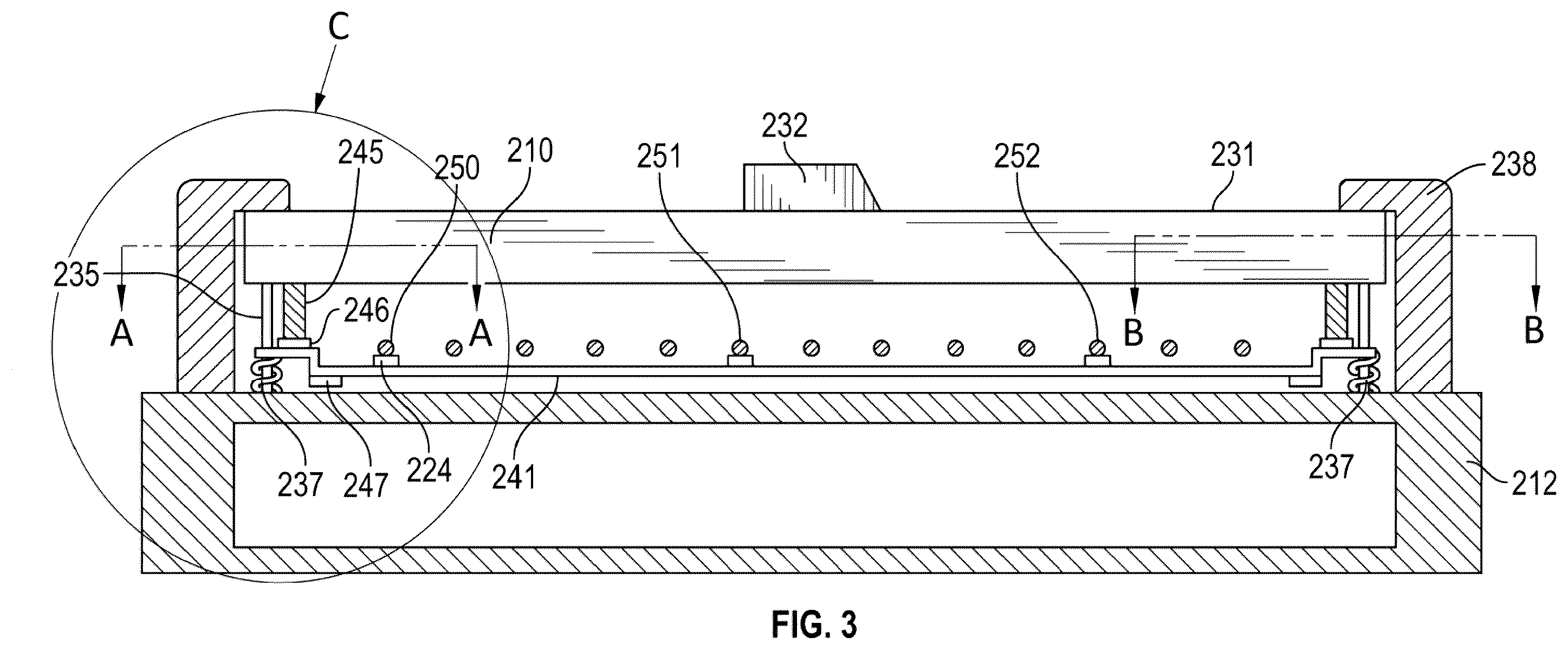 Patent US12562142 Figure 3 – Autoharp keyboard mechanism