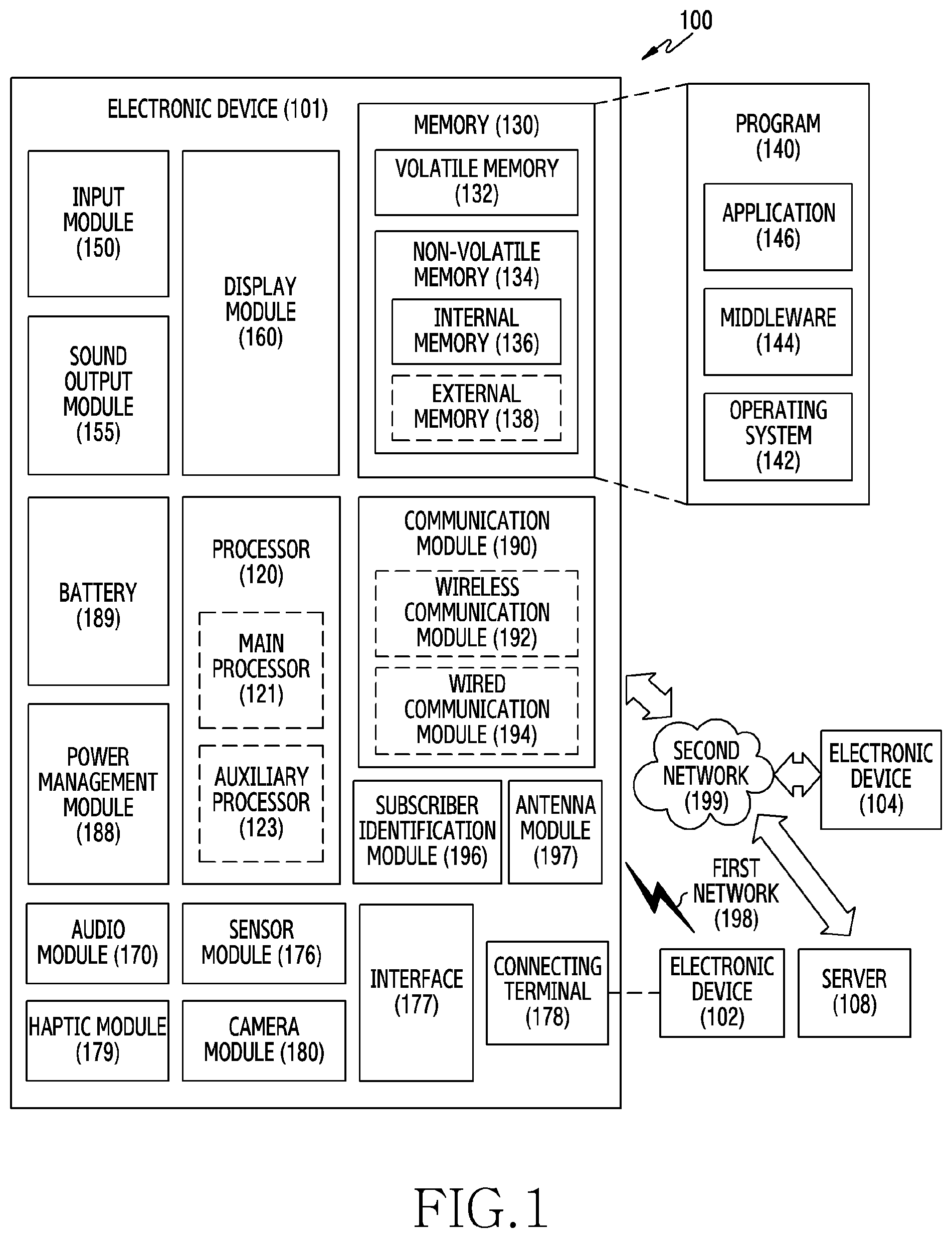 Patent US12562156 Figure 1 – Electronic device supporting speech recognition and operating method thereof