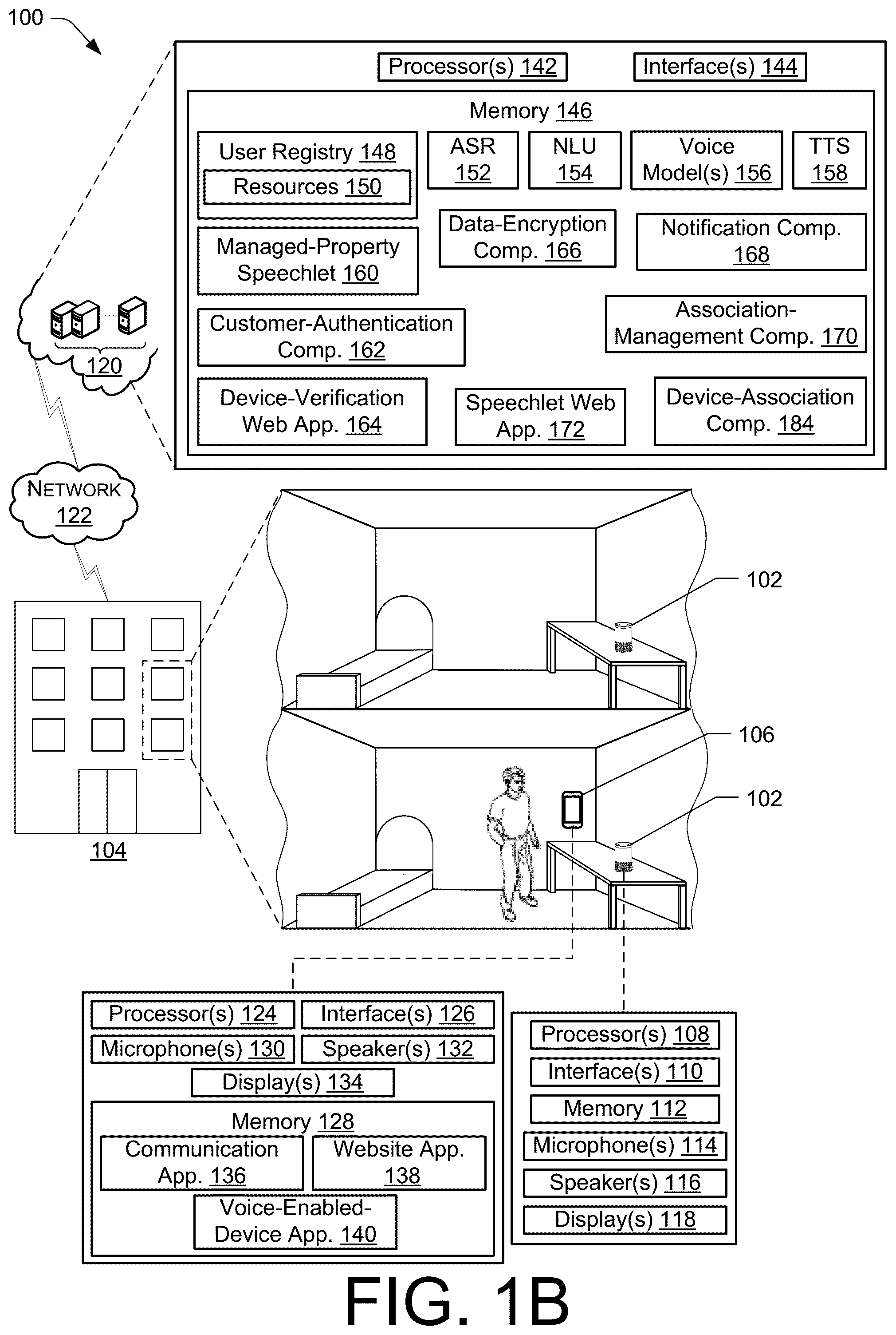 Patent US12562164 Figure 2 – Temporary account association with voice-enabled devices