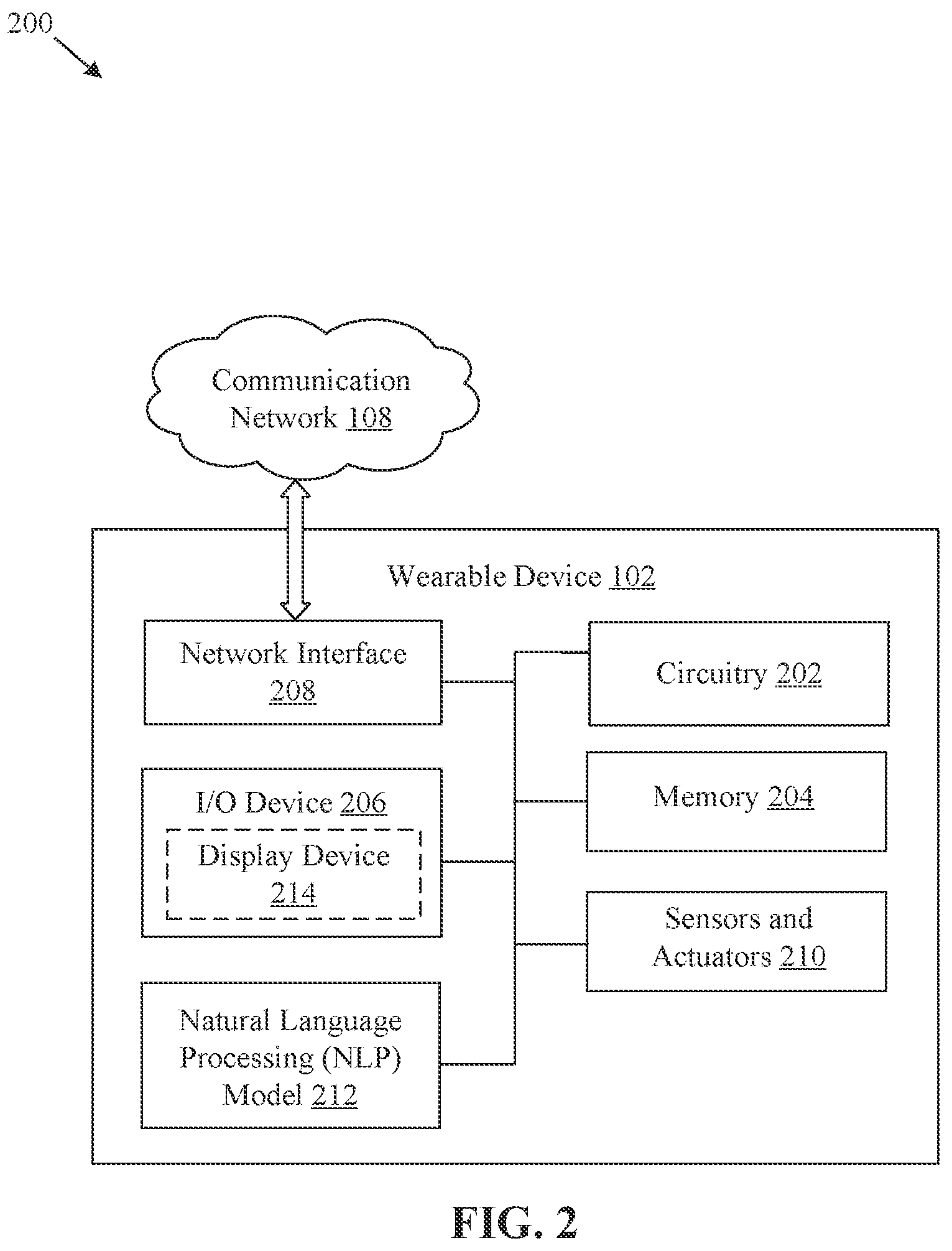 Patent US12562173 Figure 2 – Wearable device control based on voice command of verified user