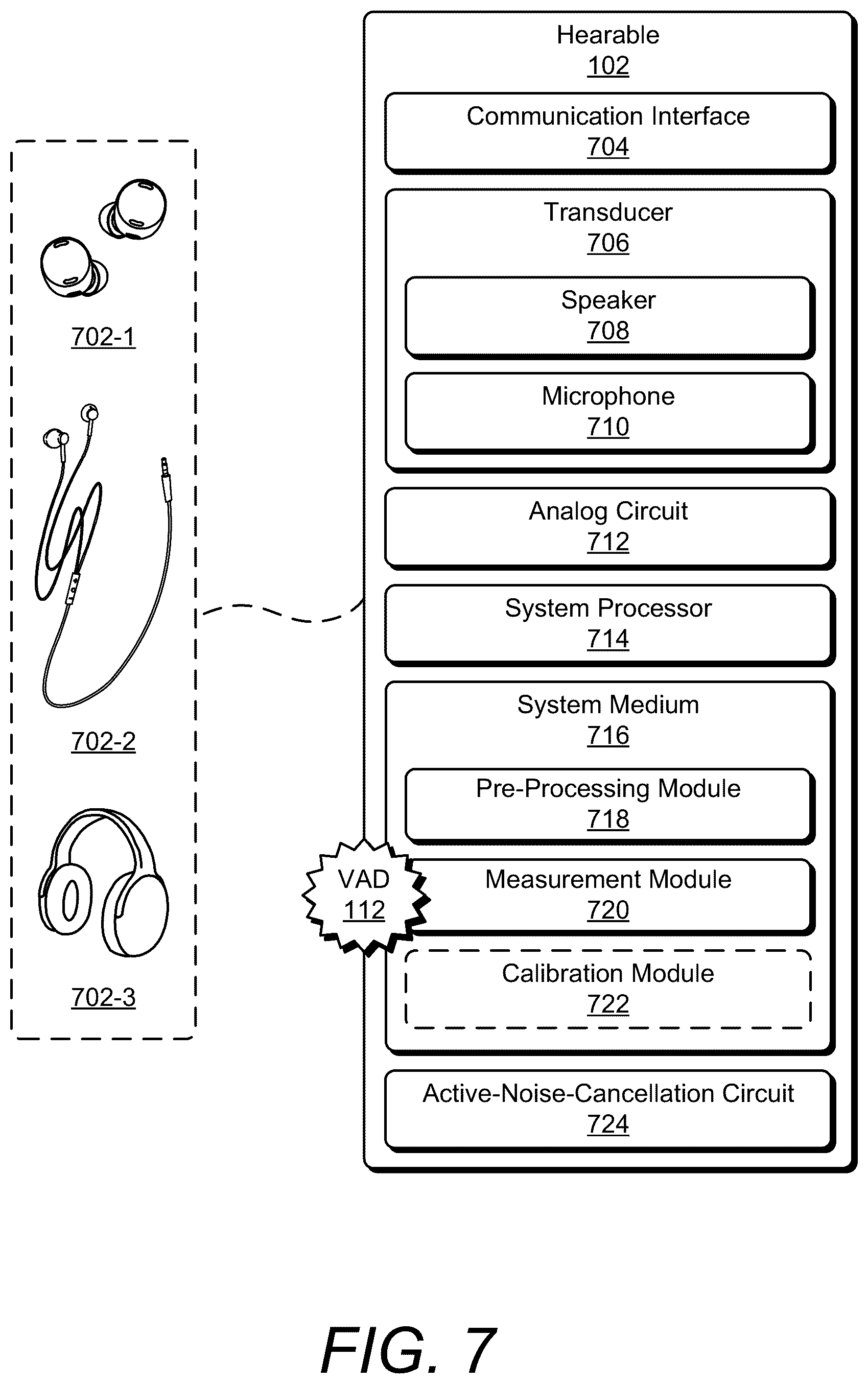 Patent US12562185 Figure 8 – Voice activity detection using active acoustic sensing