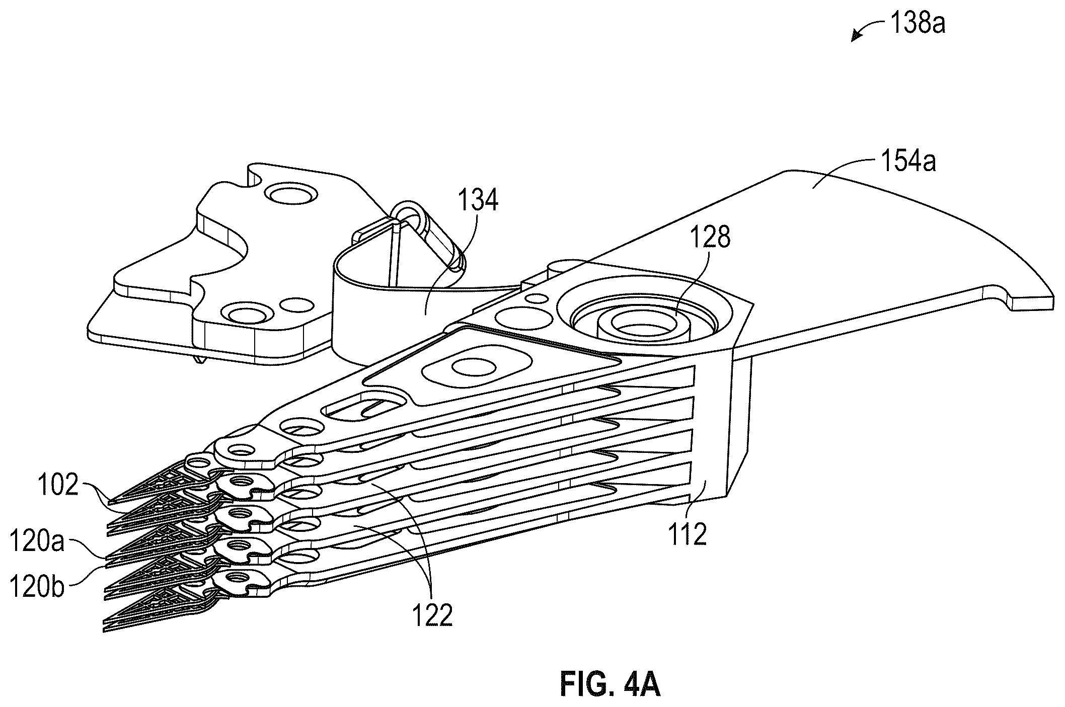 Patent US12562189 Figure 4 – Disk drive arm actuator with piezoelectric ultrasonic motor