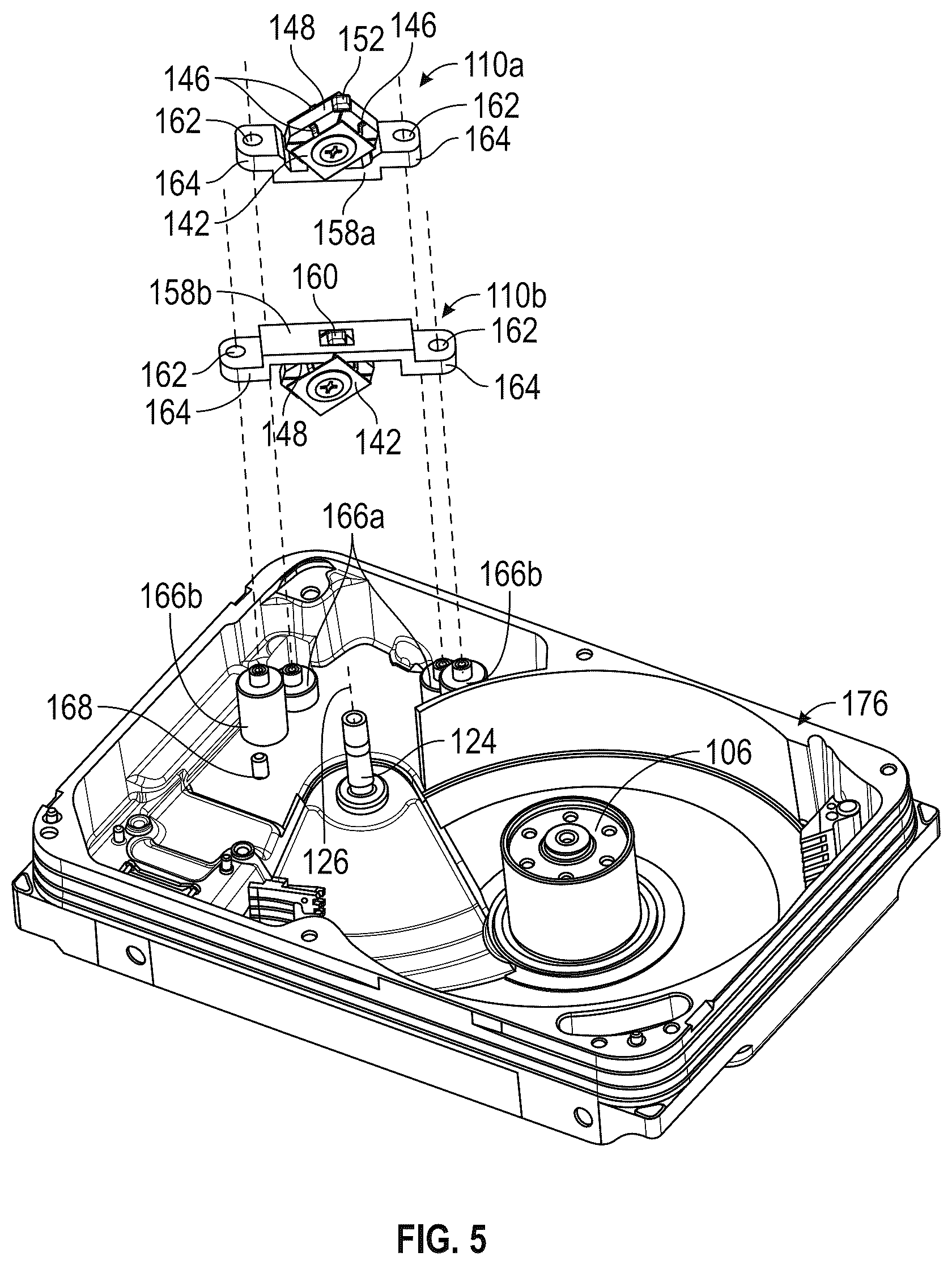 Patent US12562189 Figure 6 – Disk drive arm actuator with piezoelectric ultrasonic motor