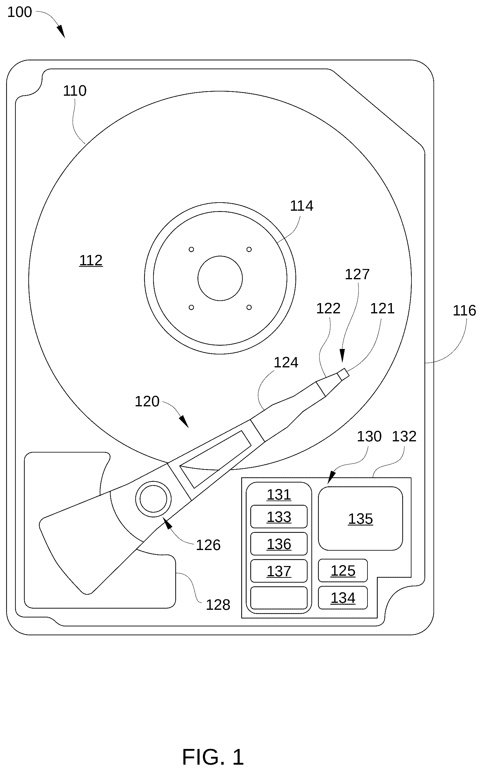 Patent US12562190 Figure 1 – Coherent repeatable runout correction for reduced rpm self-servo write