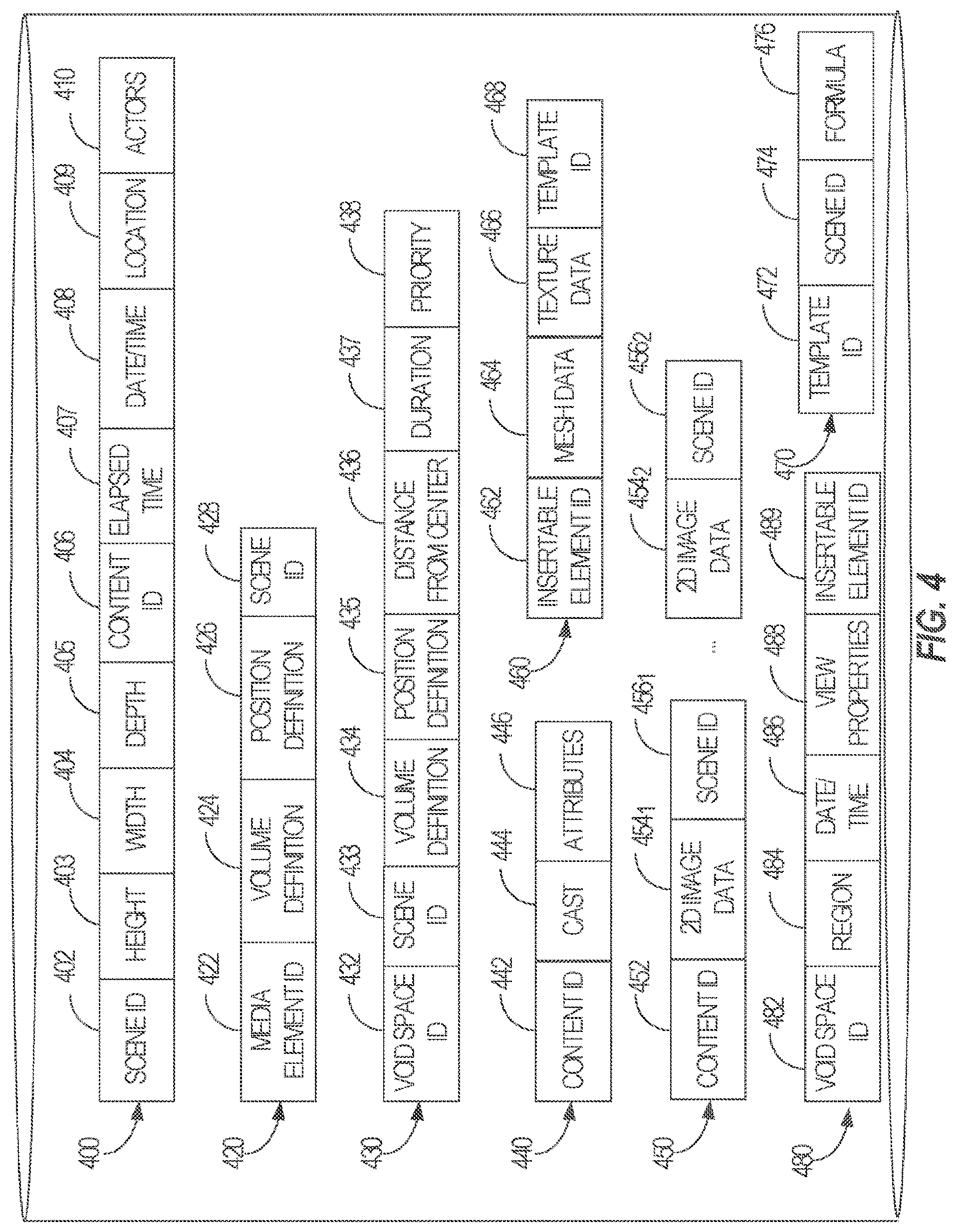 Patent US12562193 Figure 4 – 3D media elements in 2D video