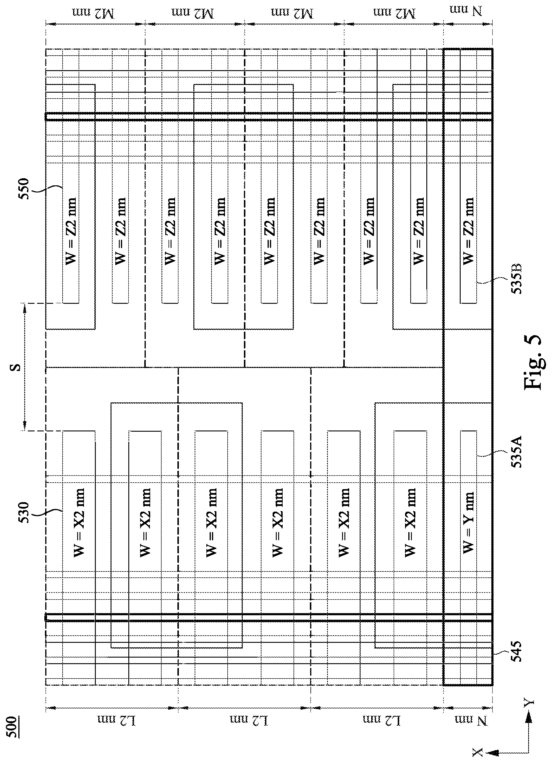 Patent US12562197 Figure 5 – Header circuit placement in memory device