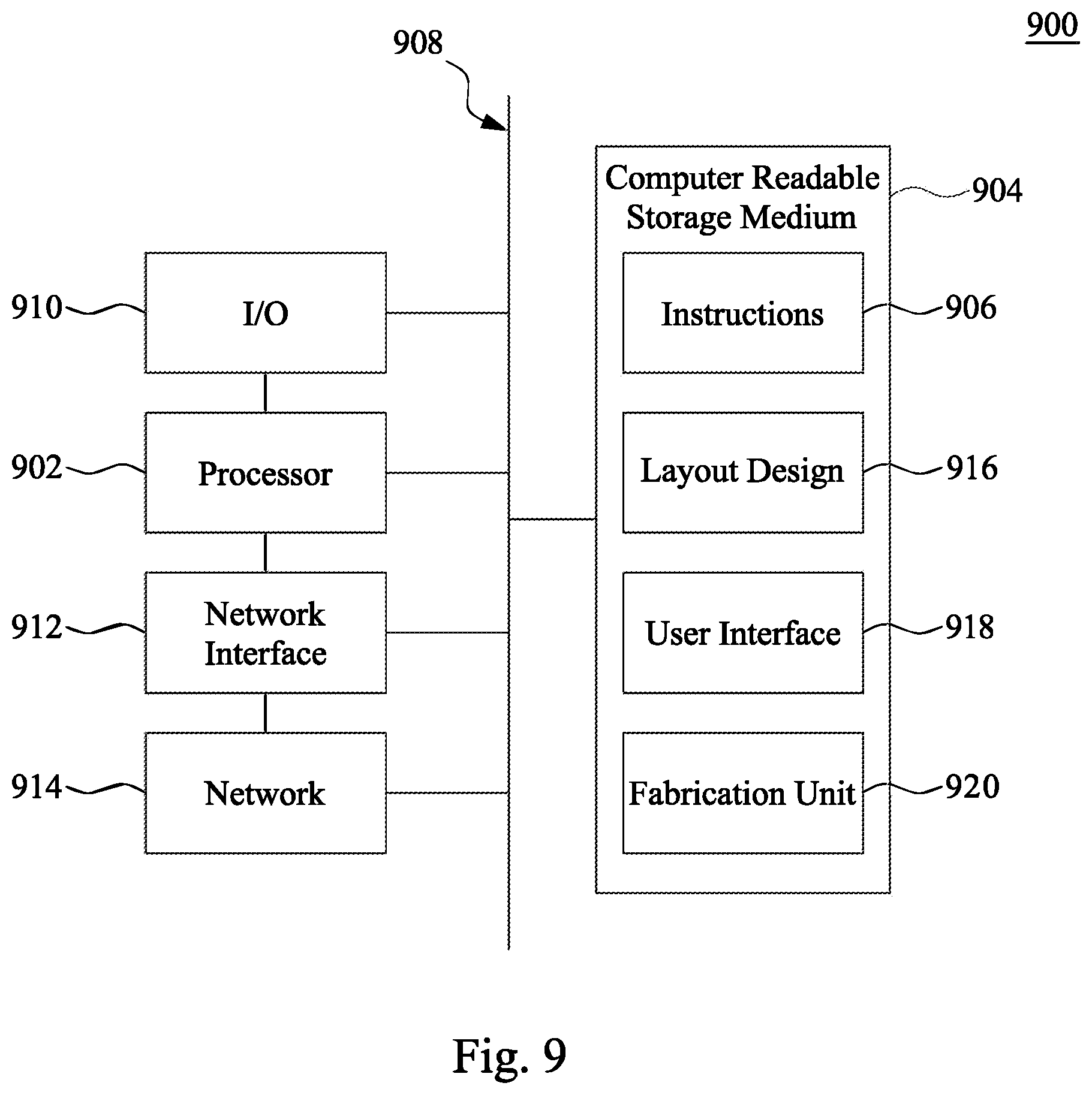 Patent US12562197 Figure 9 – Header circuit placement in memory device