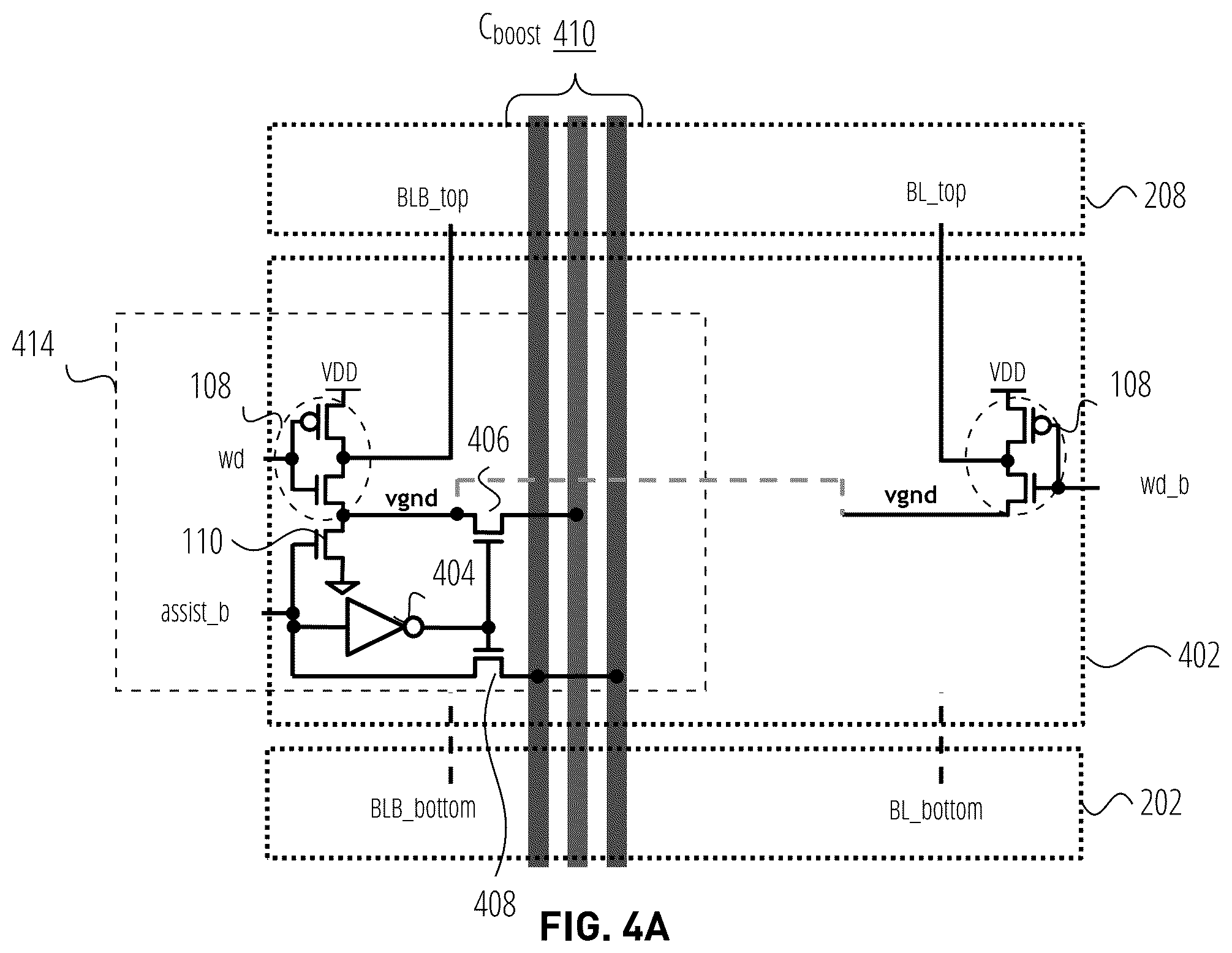 Patent US12562200 Figure 5 – Shared metal wire capacitance for negative bit-line