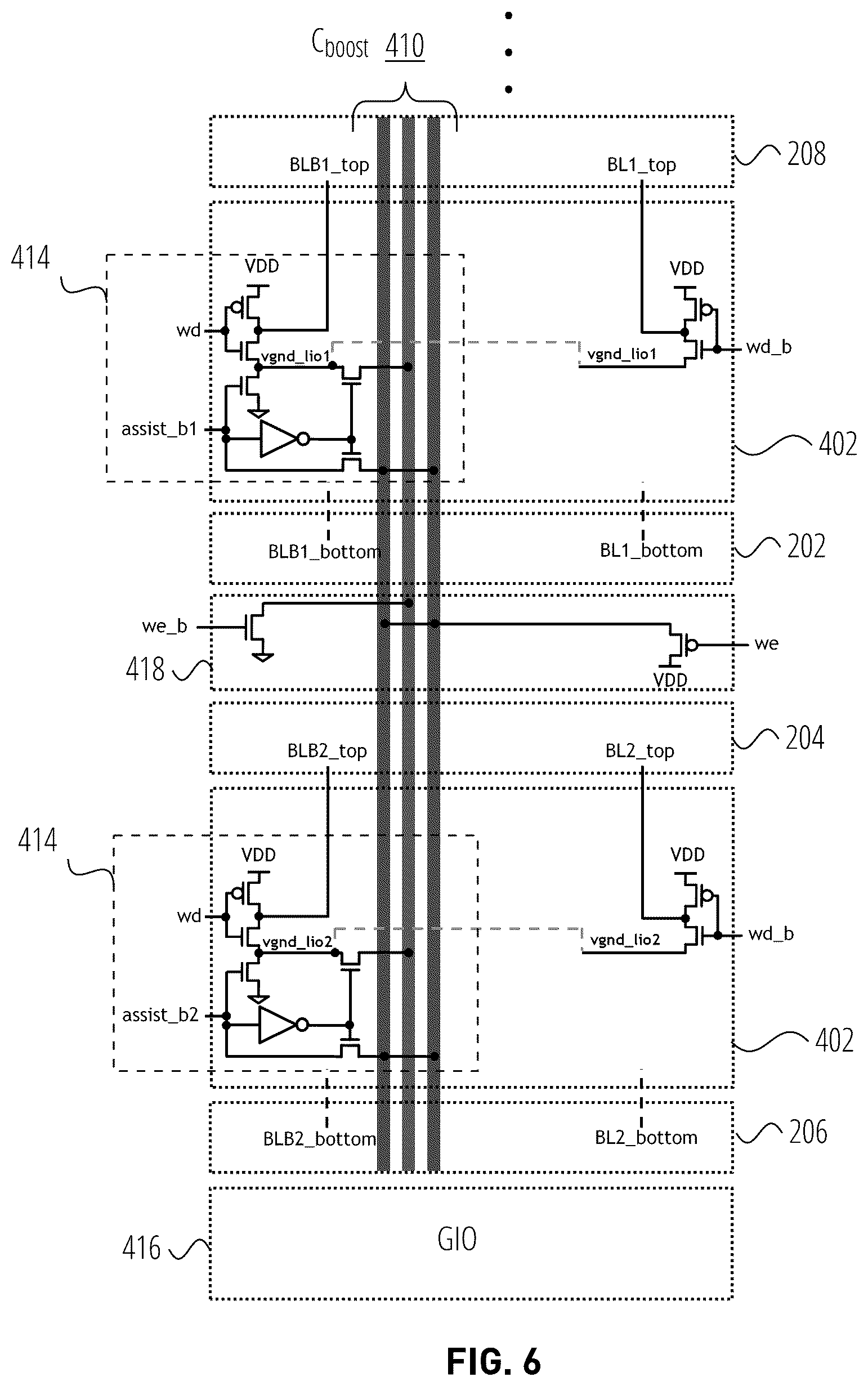 Patent US12562200 Figure 11 – Shared metal wire capacitance for negative bit-line