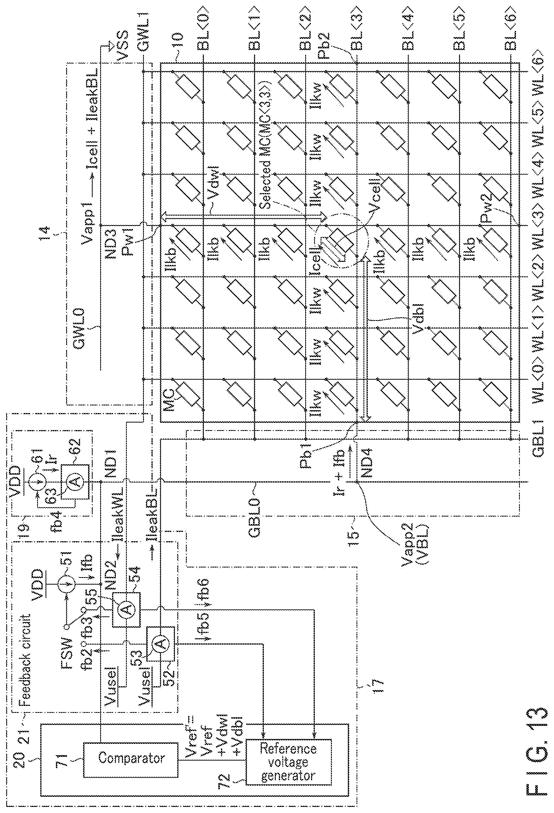 Patent US12562202 Figure 12 – Memory device supplying current to first memory cell based on a first current and a second current flowing in second memory cells
