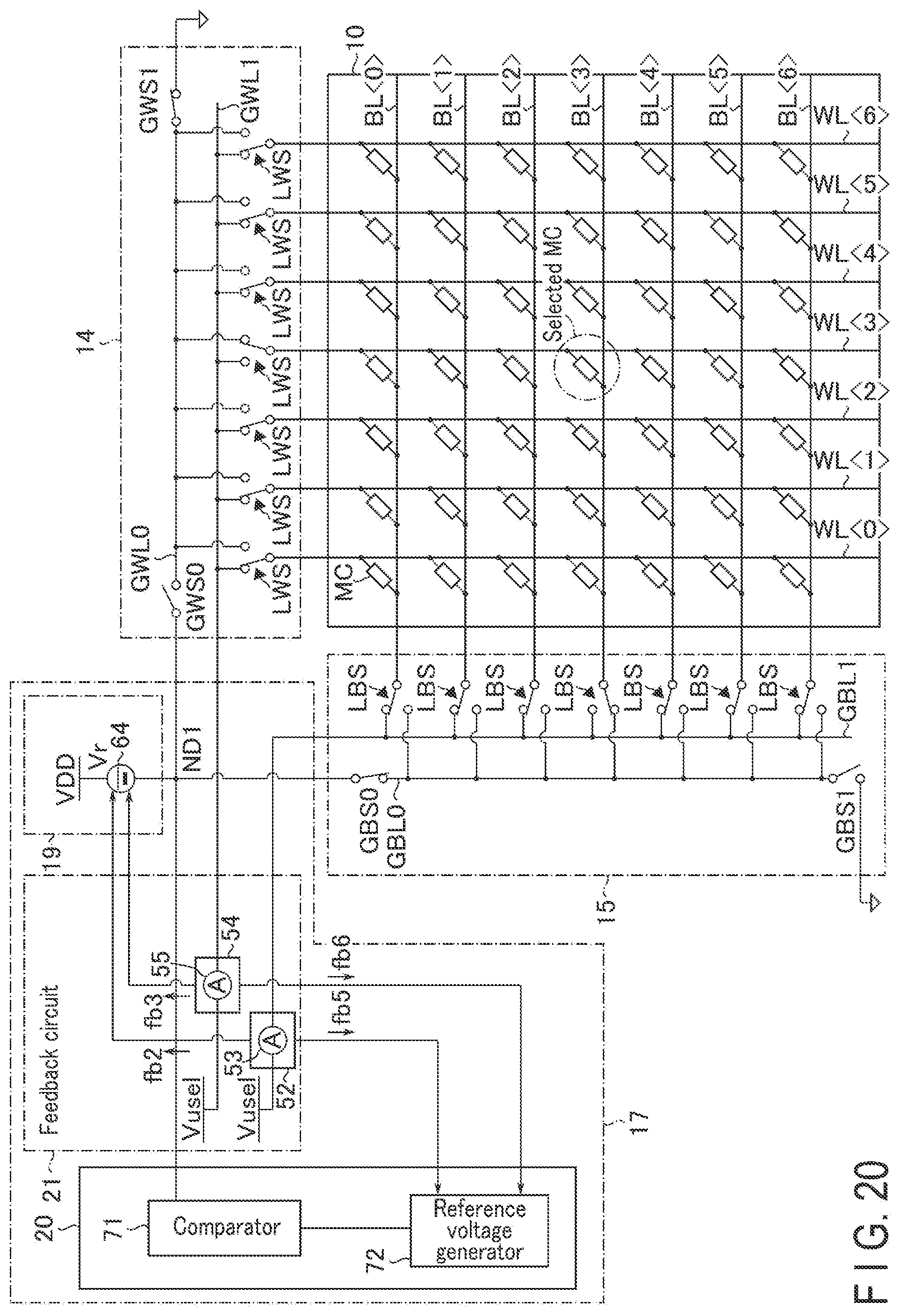 Patent US12562202 Figure 18 – Memory device supplying current to first memory cell based on a first current and a second current flowing in second memory cells