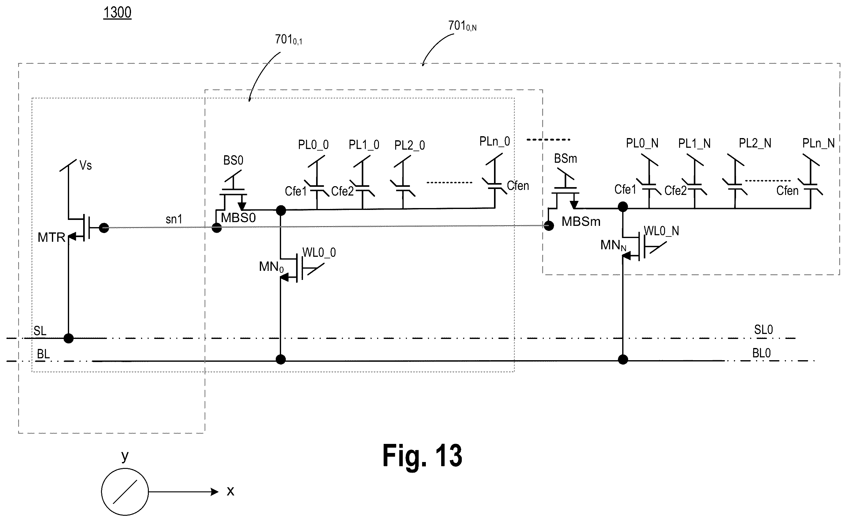 Patent US12562204 Figure 16 – Non-linear polar material based multi-capacitor bit-cell with shared gain element with series transistor and individual access transistor