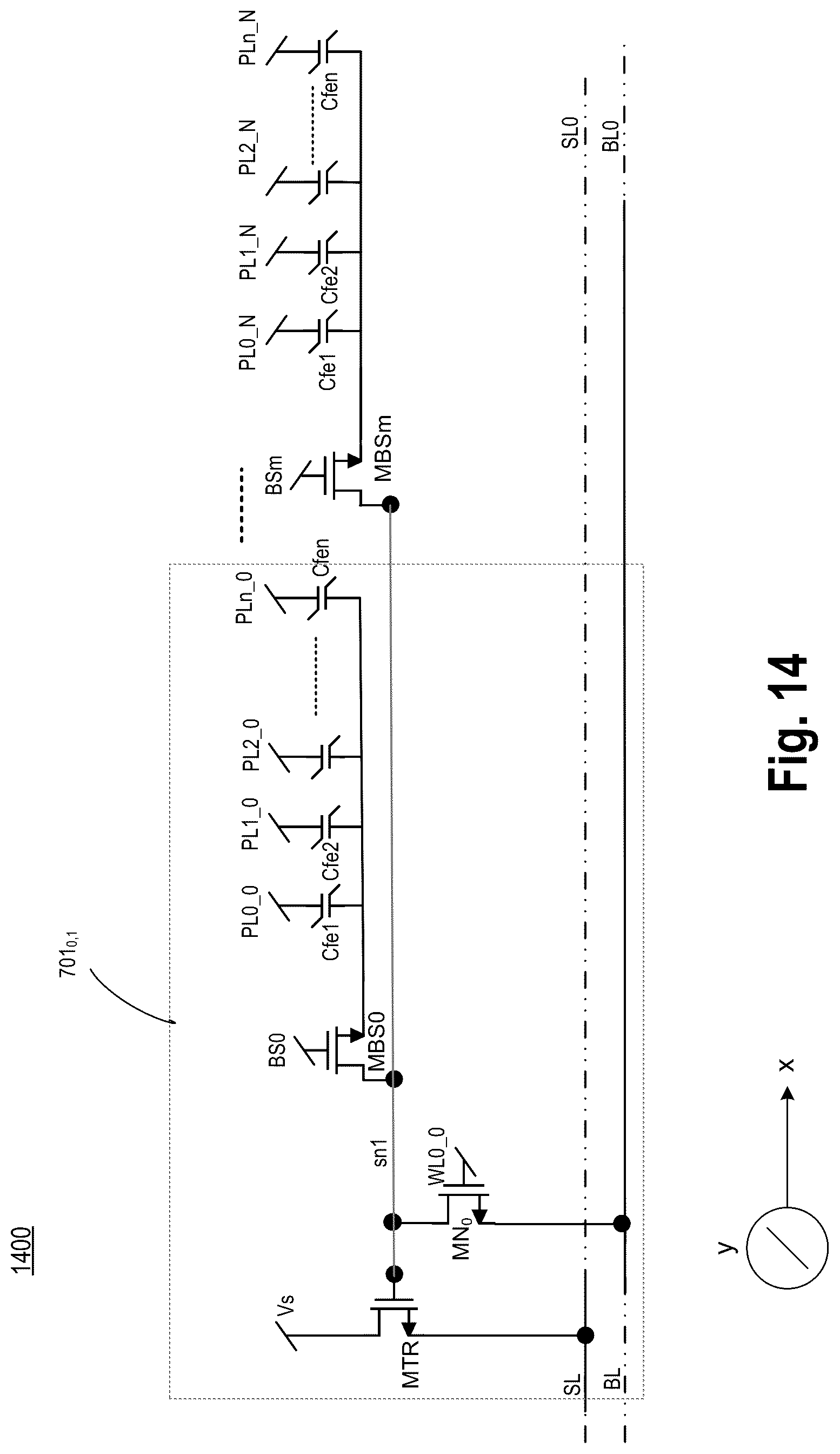 Patent US12562204 Figure 17 – Non-linear polar material based multi-capacitor bit-cell with shared gain element with series transistor and individual access transistor